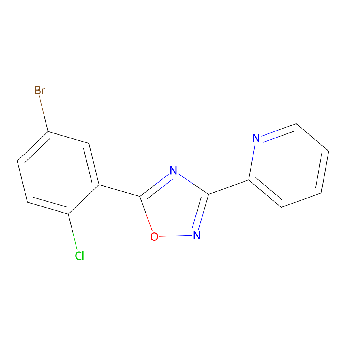 2-[5-(5-Bromo-2-chlorophenyl)-1,2,4-oxadiazol-3-yl]pyridine molecular structure, CAS 701272-71-1