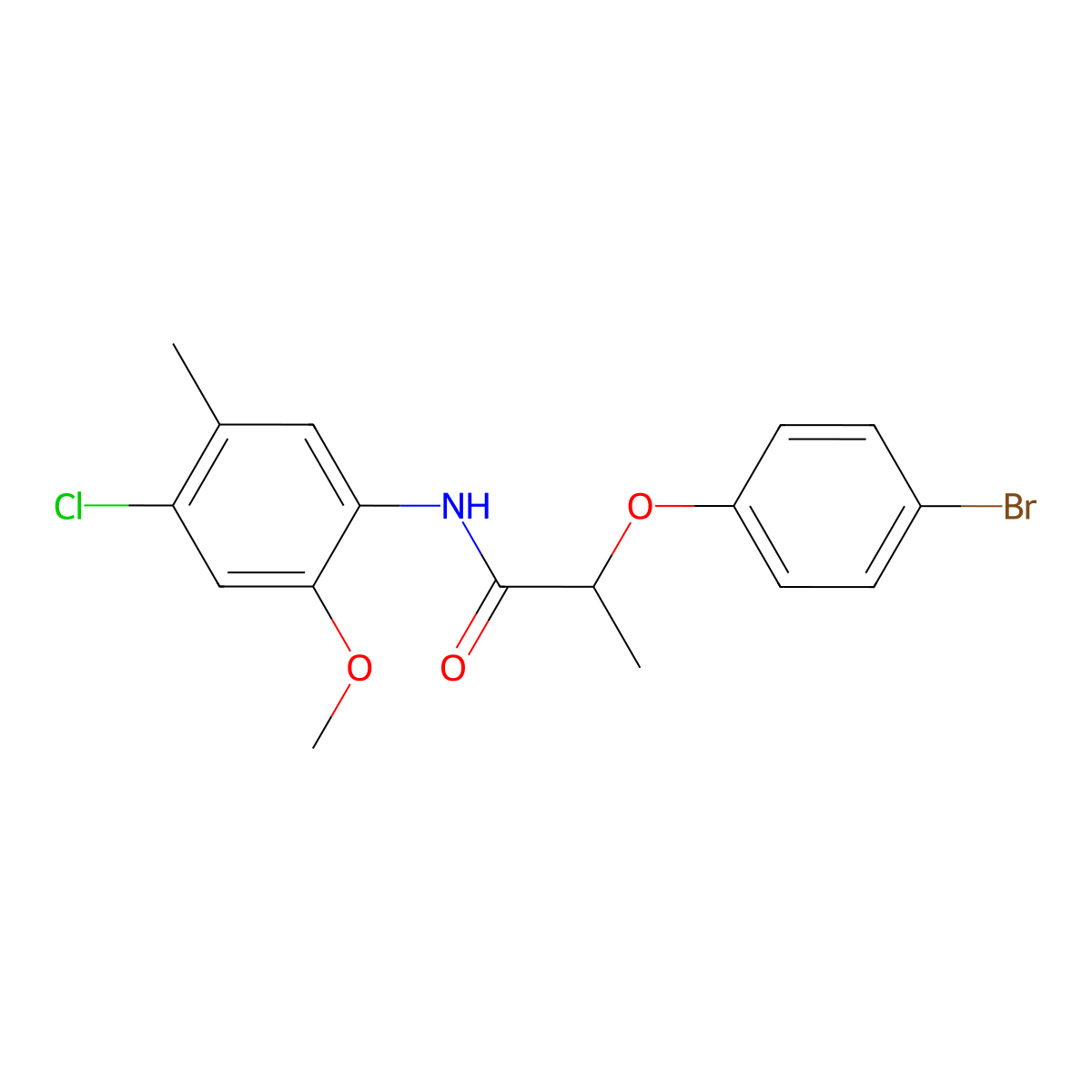 2-(4-bromophenoxy)-N-(4-chloro-2-methoxy-5-methylphenyl)propanamide molecular structure, CAS 701272-81-3