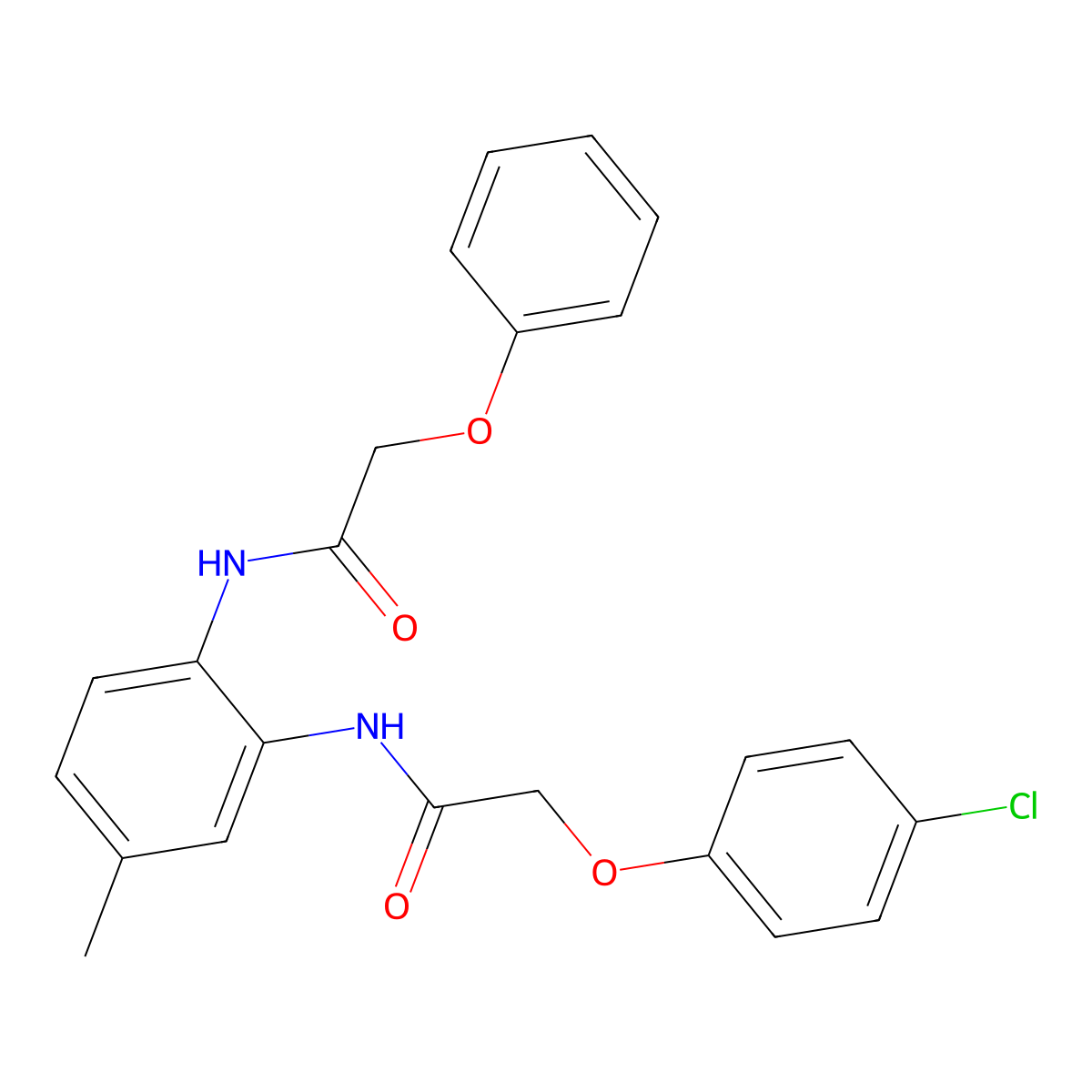 N-[2-[[2-(4-chlorophenoxy)acetyl]amino]-4-methylphenyl]-2-phenoxyacetamide molecular structure, CAS 701272-89-1