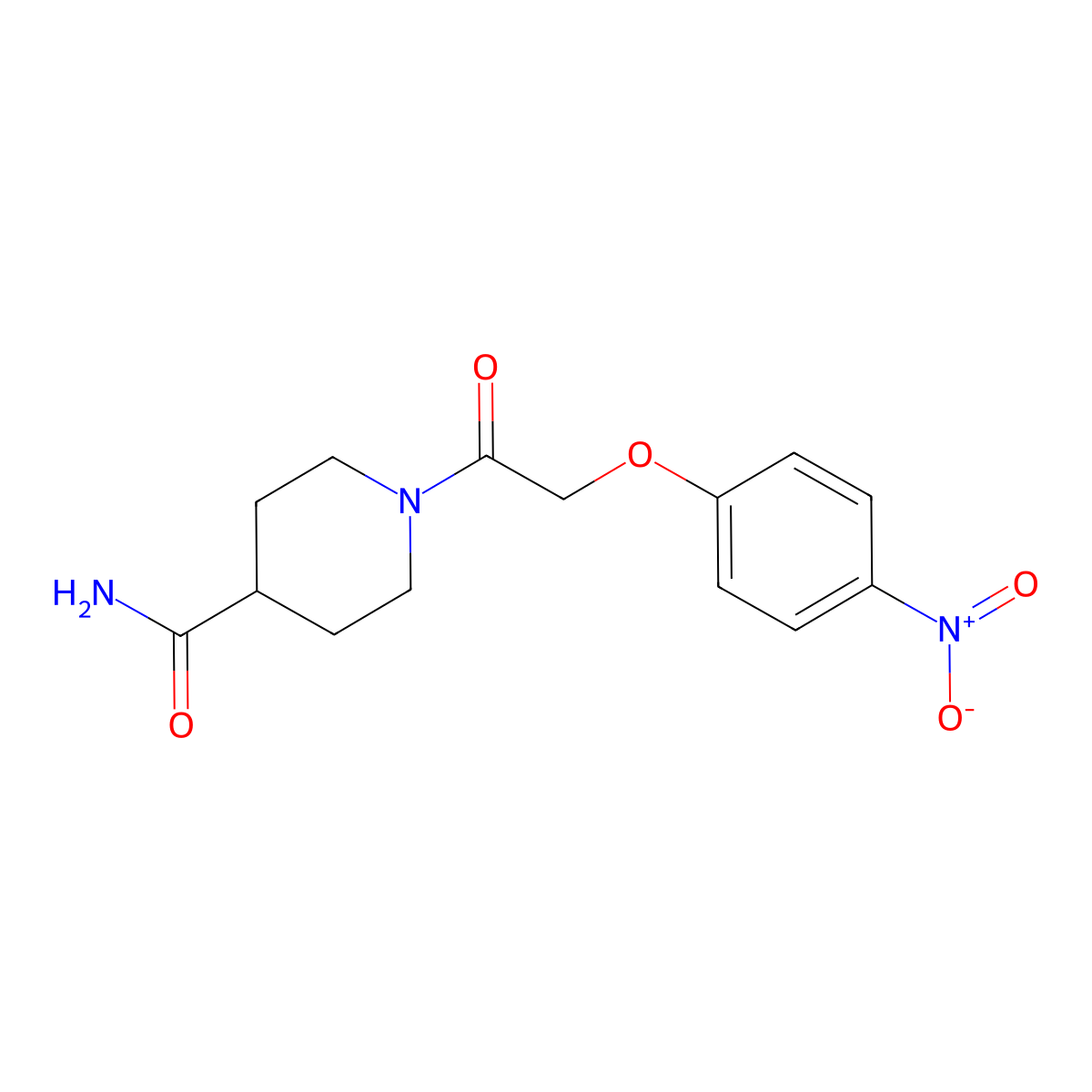 1-[(4-Nitrophenoxy)acetyl]piperidine-4-carboxamide molecular structure, CAS 701272-90-4