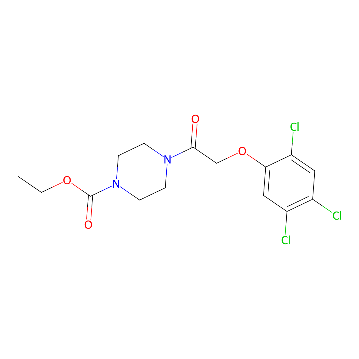 Ethyl 4-[(2,4,5-trichlorophenoxy)acetyl]piperazine-1-carboxylate molecular structure, CAS 701272-98-2