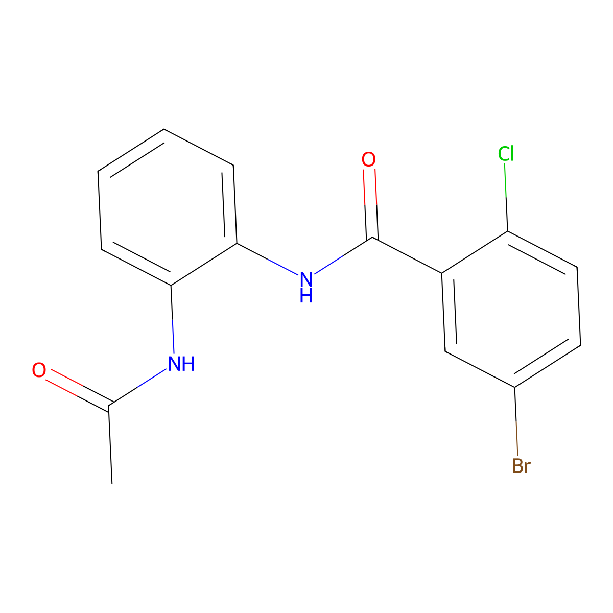 N-(2-acetamidophenyl)-5-bromo-2-chlorobenzamide molecular structure, CAS 701273-04-3