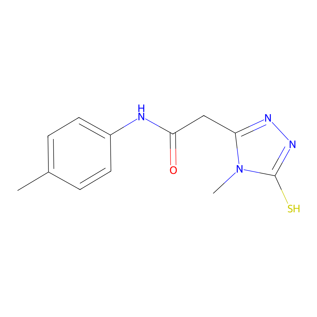 2-(5-Mercapto-4-methyl-4H-[1,2,4]triazol-3-yl)-N-p-tolyl-acetamide molecular structure, CAS 701273-12-3