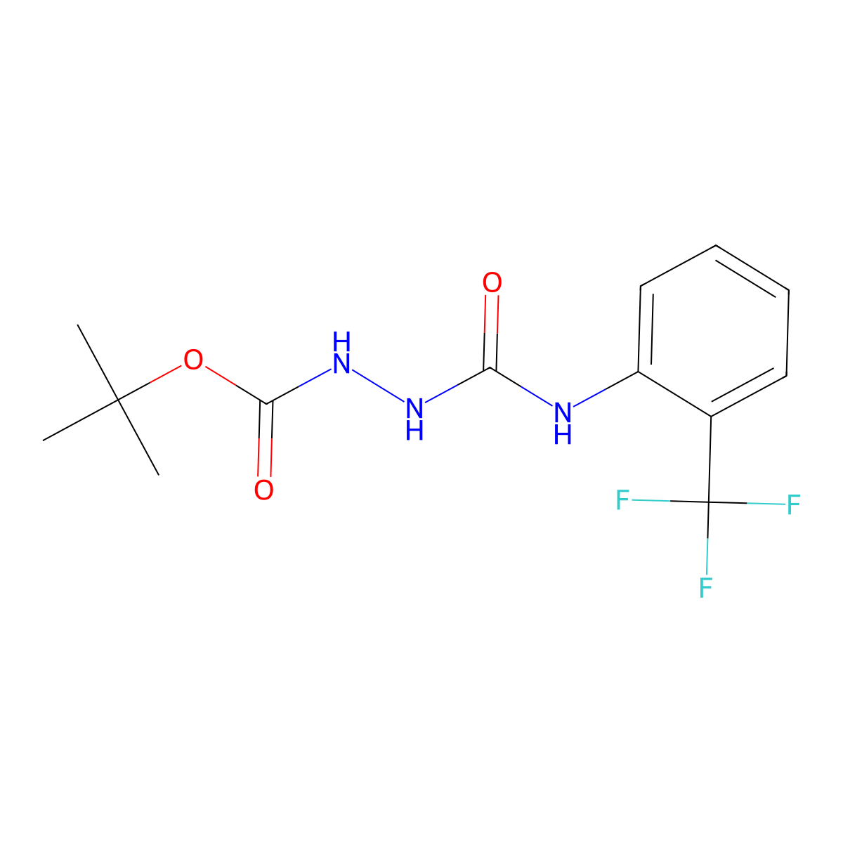 Tert-butyl 2-((2-(trifluoromethyl)phenyl)carbamoyl)hydrazinecarboxylate molecular structure, CAS 701273-20-3