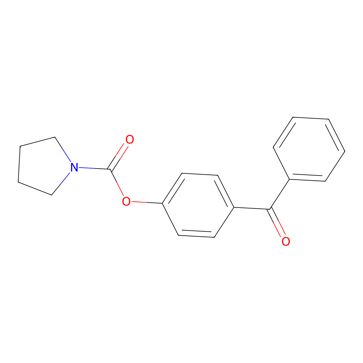 4-Benzoylphenyl 1-pyrrolidinecarboxylate molecular structure, CAS 701273-26-9