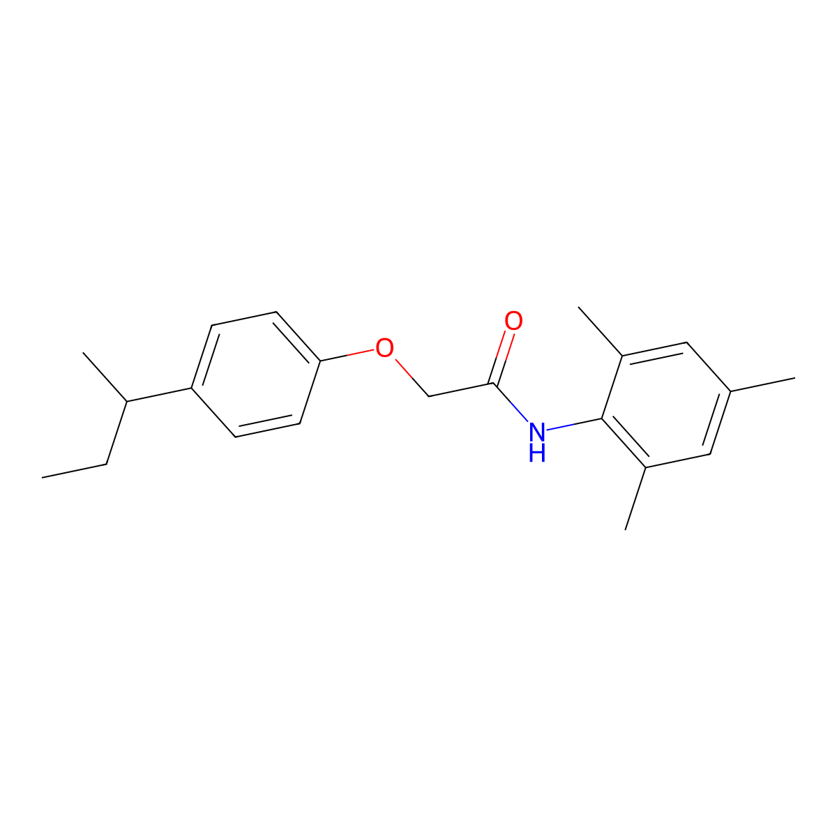 2-(4-butan-2-ylphenoxy)-N-(2,4,6-trimethylphenyl)acetamide molecular structure, CAS 701273-34-9