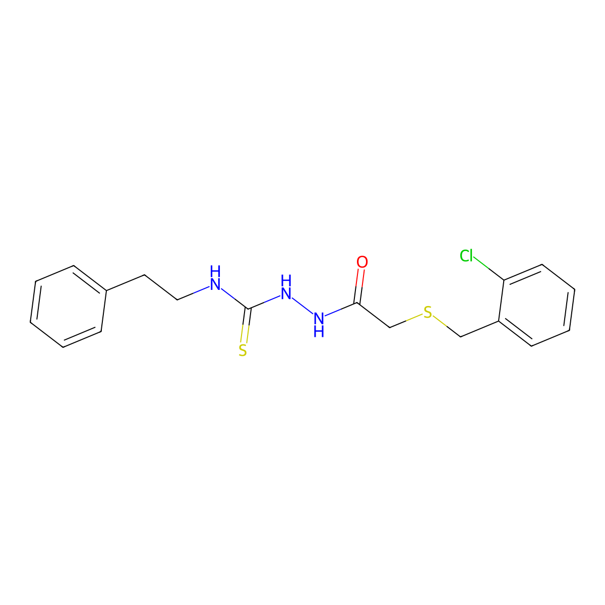 2-{[(2-chlorobenzyl)sulfanyl]acetyl}-N-(2-phenylethyl)hydrazinecarbothioamide molecular structure, CAS 701273-37-2