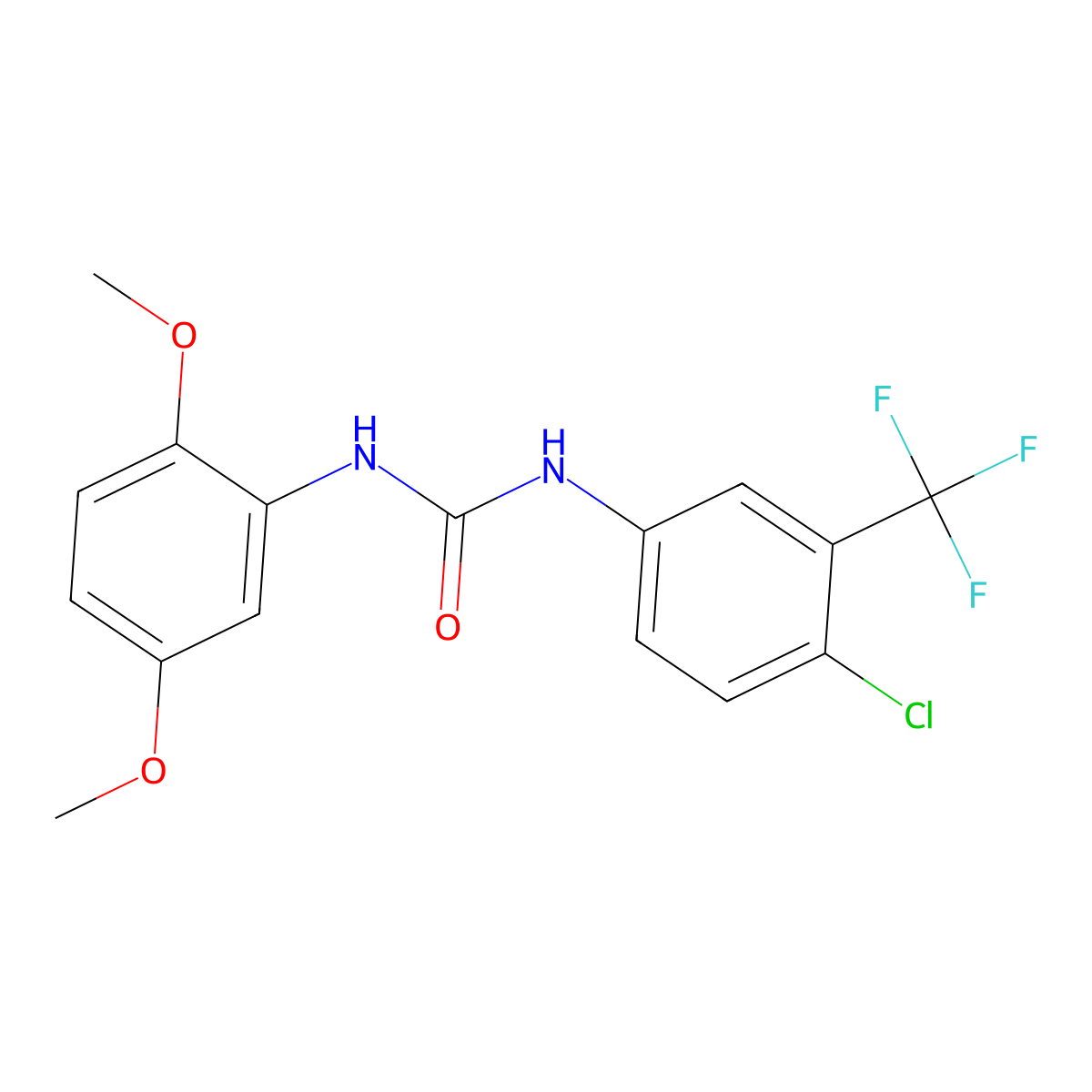1-[4-Chloro-3-(trifluoromethyl)phenyl]-3-(2,5-dimethoxyphenyl)urea molecular structure, CAS 701273-41-8