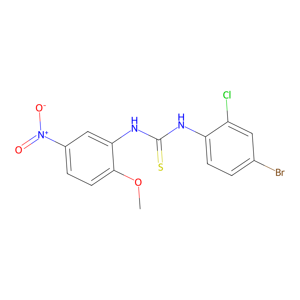 1-(4-Bromo-2-chlorophenyl)-3-(2-methoxy-5-nitrophenyl)thiourea molecular structure, CAS 701273-78-1