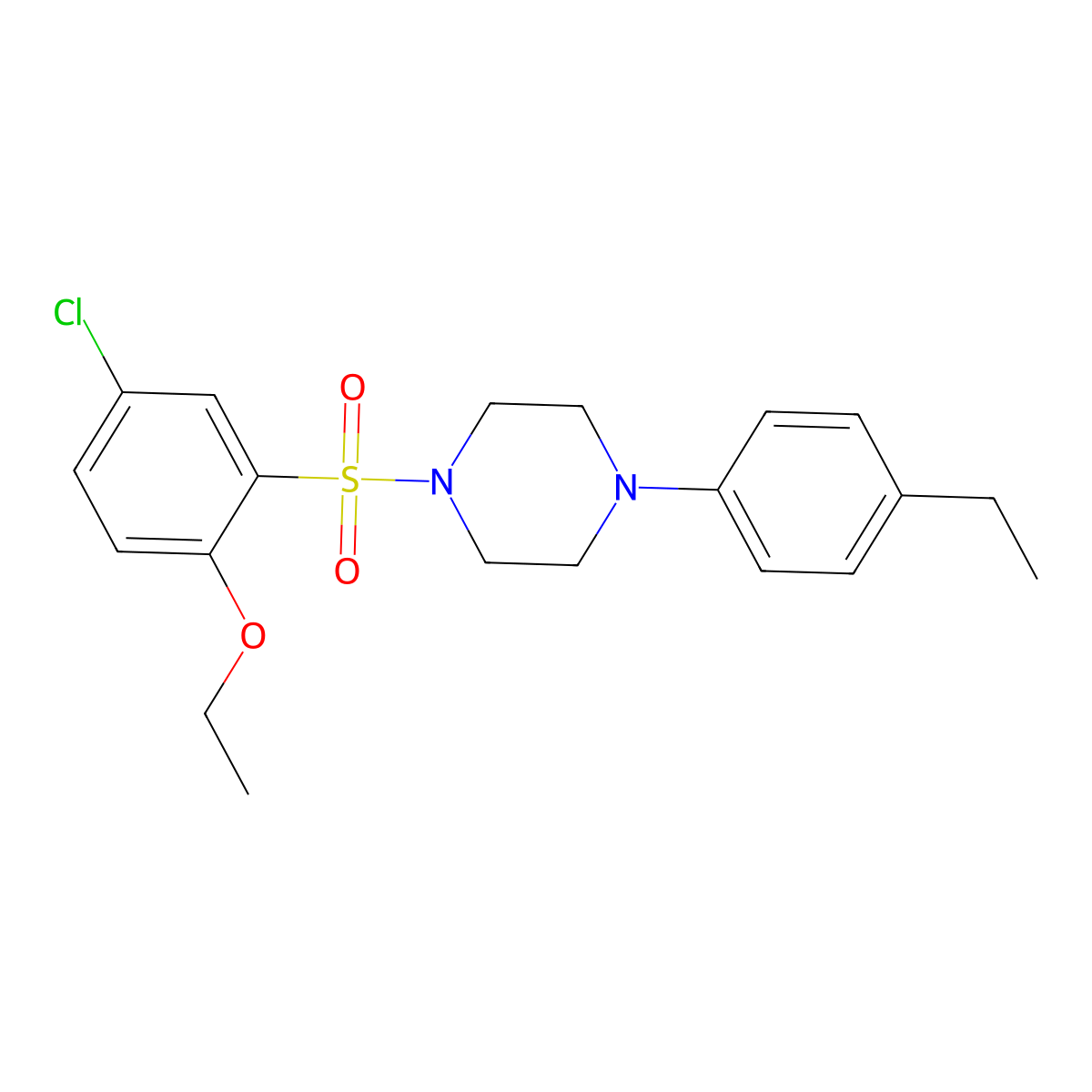 1-(5-Chloro-2-ethoxybenzenesulfonyl)-4-(4-ethylphenyl)piperazine molecular structure, CAS 701273-94-1