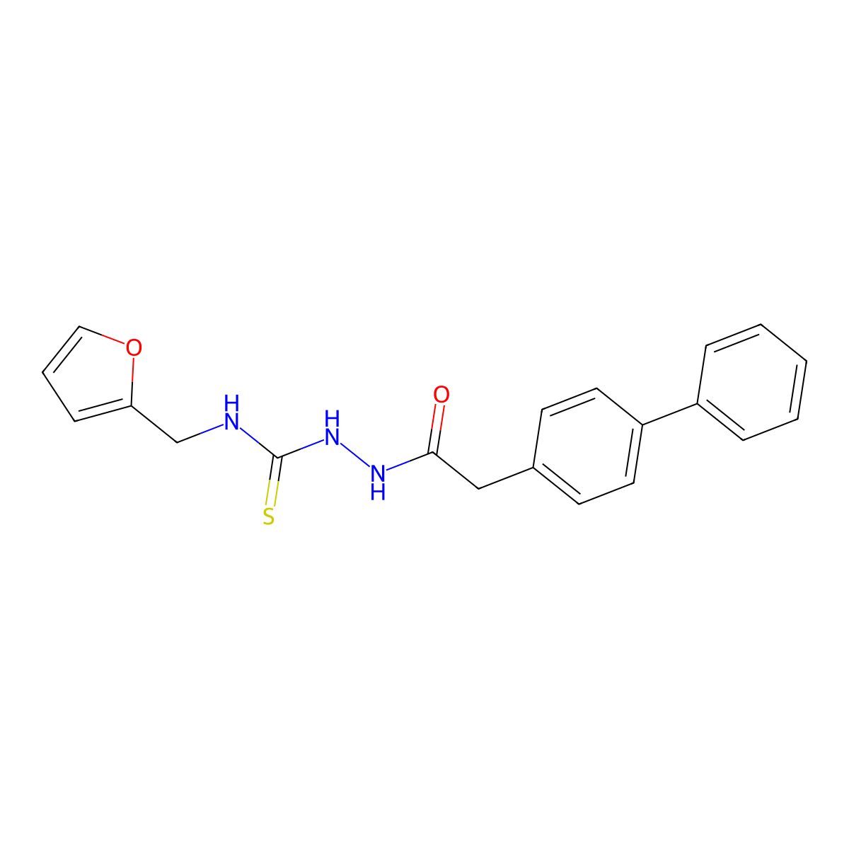 1-(Furan-2-ylmethyl)-3-[[2-(4-phenylphenyl)acetyl]amino]thiourea molecular structure, CAS 701274-43-3