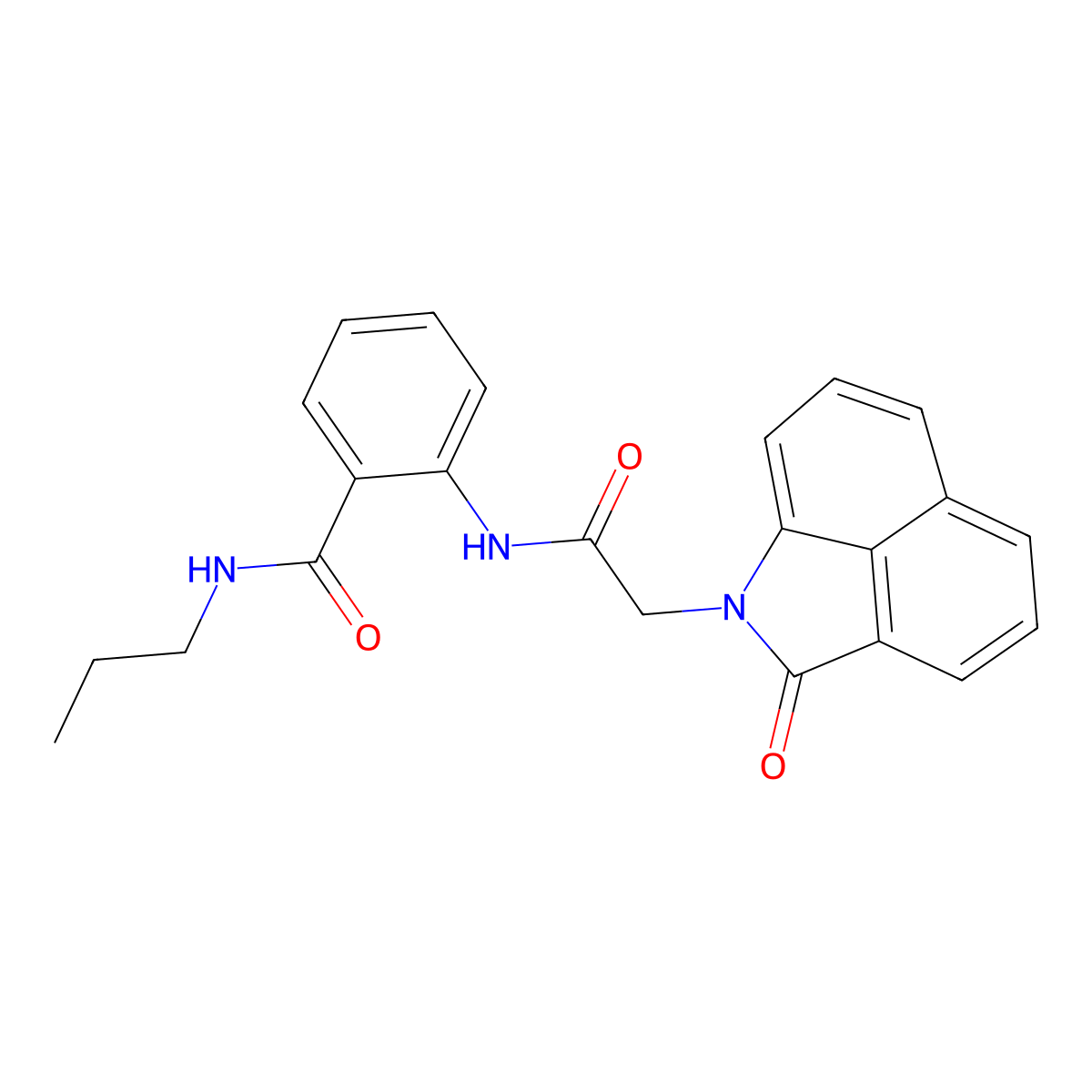 2-{[(2-oxobenzo[cd]indol-1(2H)-yl)acetyl]amino}-N-propylbenzamide molecular structure, CAS 701274-44-4