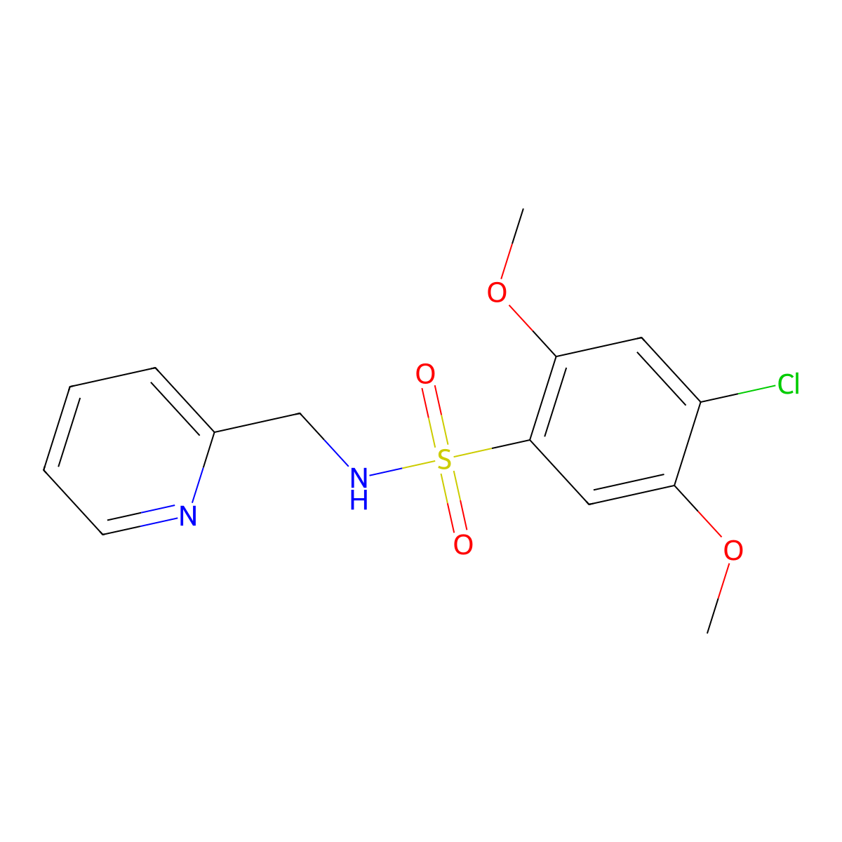 4-Chloro-2,5-dimethoxy-N-pyridin-2-ylmethyl-benzenesulfonamide molecular structure, CAS 701274-68-2