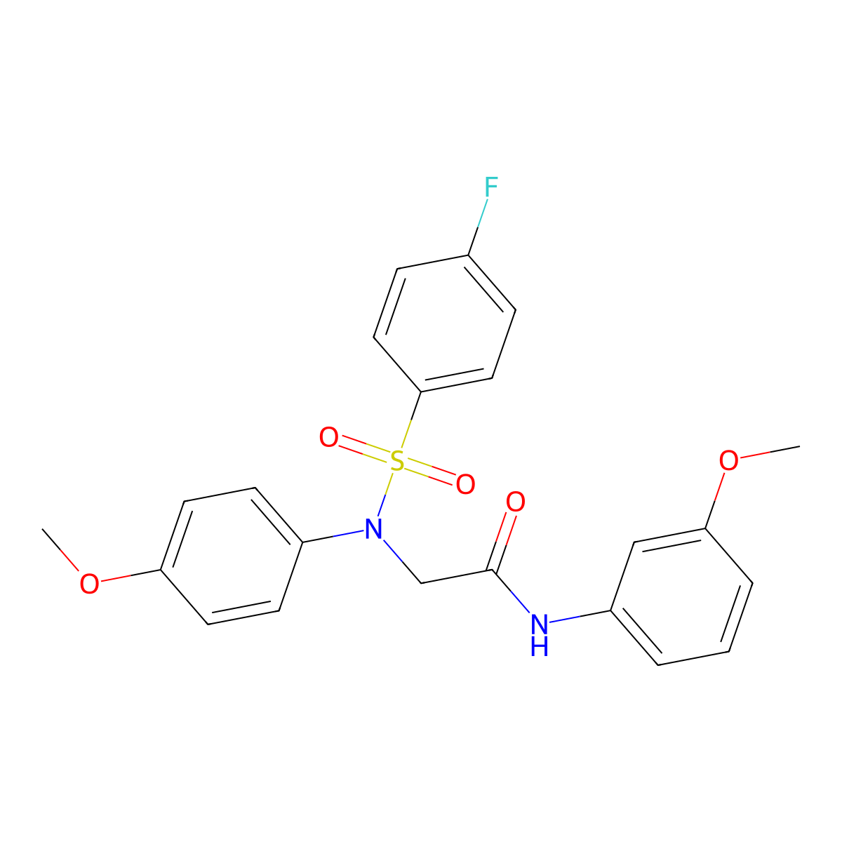 2-(N-(4-fluorophenyl)sulfonyl-4-methoxyanilino)-N-(3-methoxyphenyl)acetamide molecular structure, CAS 701274-70-6