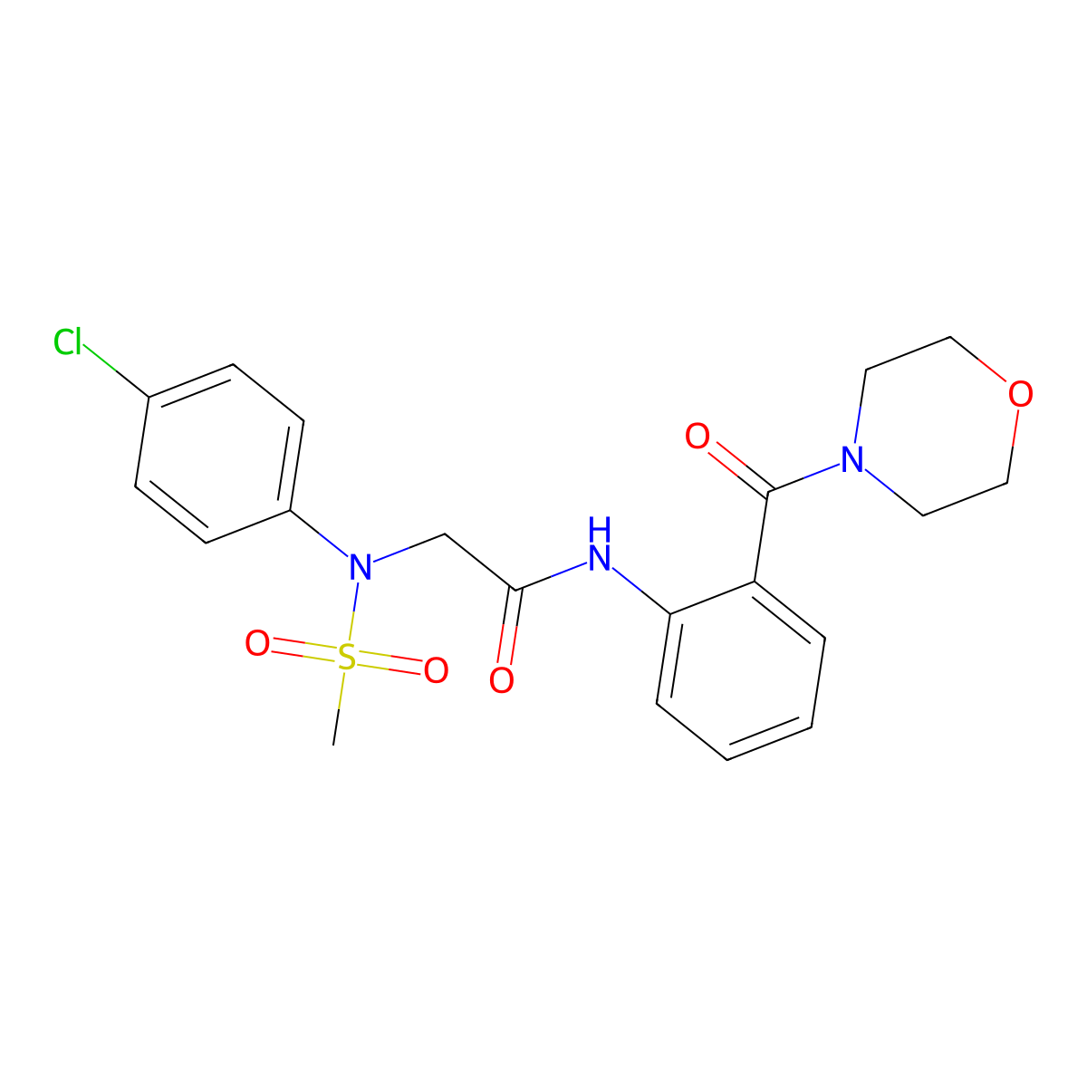 2-(4-chloro-N-methylsulfonylanilino)-N-[2-(morpholine-4-carbonyl)phenyl]acetamide molecular structure, CAS 701275-04-9
