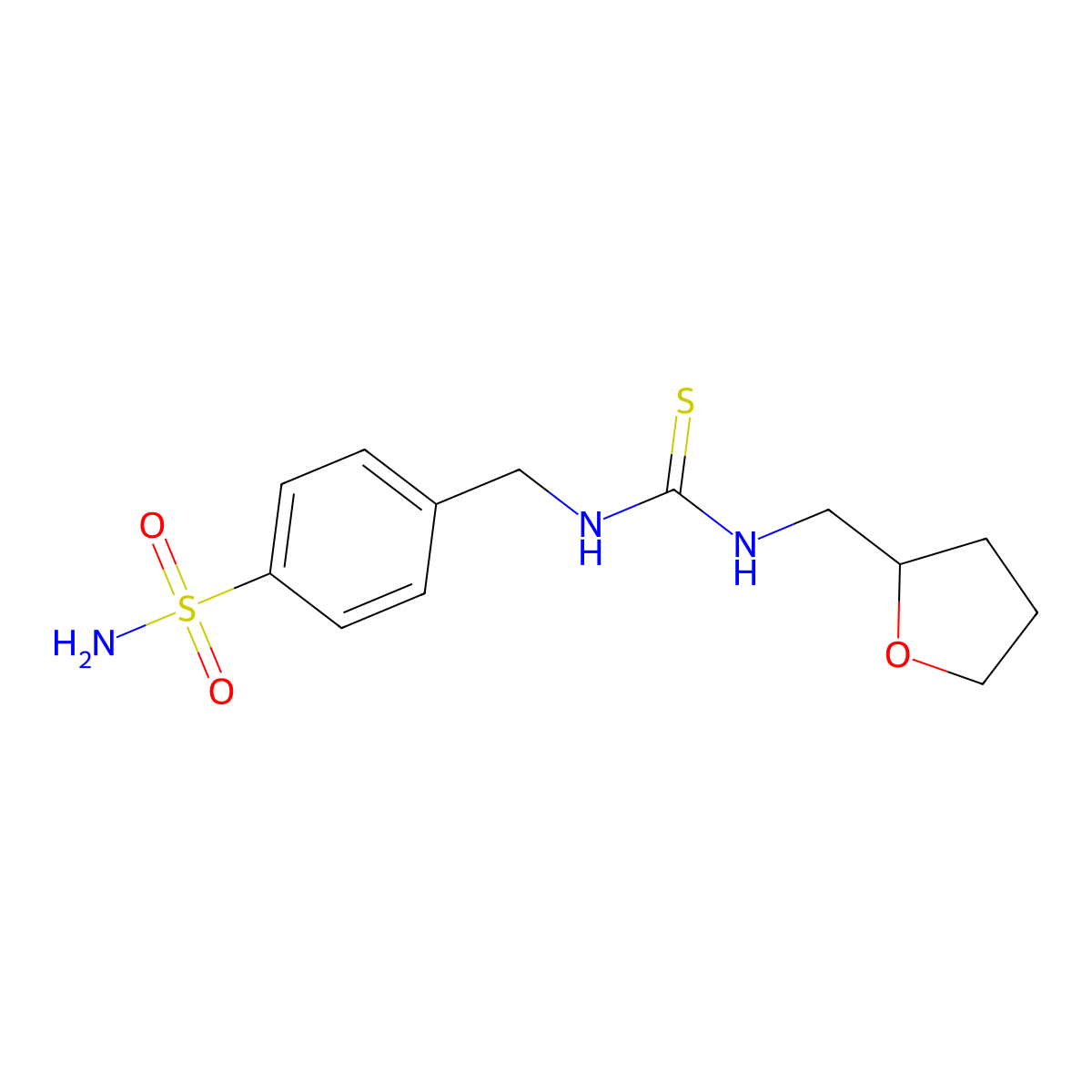 1-(Oxolan-2-ylmethyl)-3-[(4-sulfamoylphenyl)methyl]thiourea molecular structure, CAS 701275-13-0