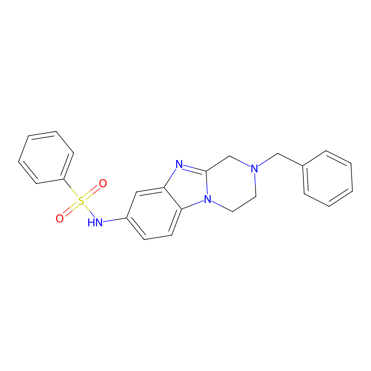 N-(2-benzyl-1,2,3,4-tetrahydropyrazino[1,2-a]benzimidazol-8-yl)benzenesulfonamide molecular structure, CAS 701275-18-5