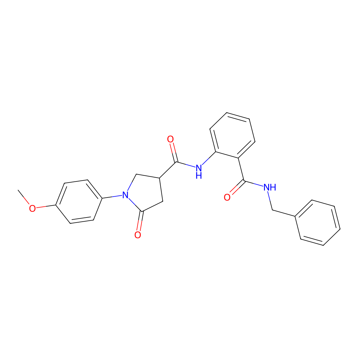 N-[2-(benzylcarbamoyl)phenyl]-1-(4-methoxyphenyl)-5-oxopyrrolidine-3-carboxamide molecular structure, CAS 701275-23-2