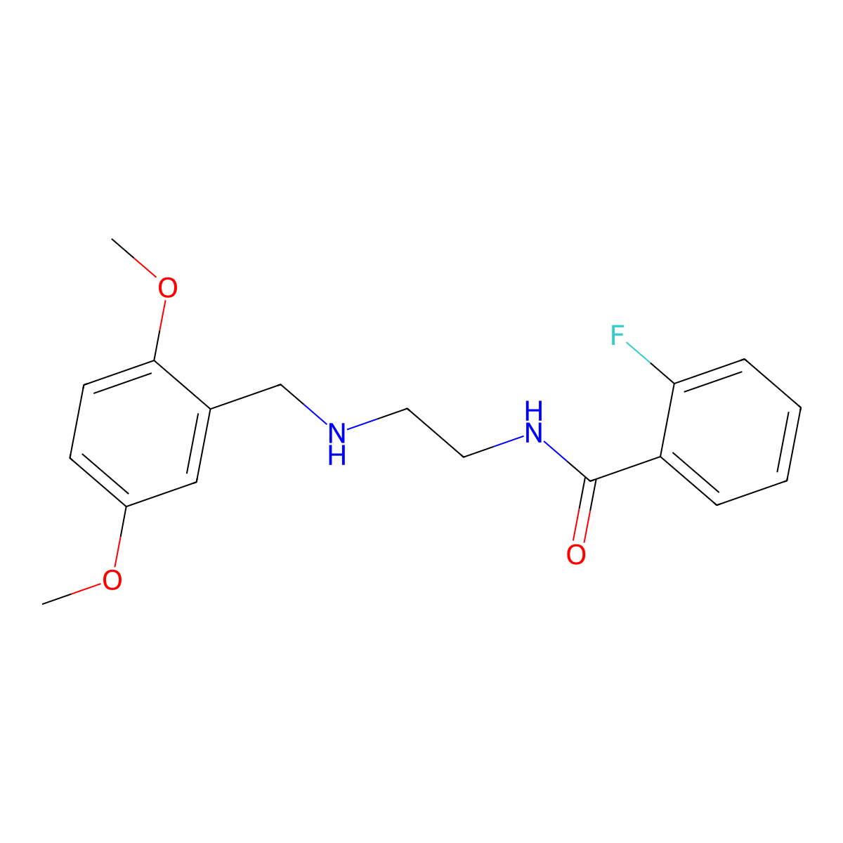 N-{2-[(2,5-dimethoxybenzyl)amino]ethyl}-2-fluorobenzamide molecular structure, CAS 701275-62-9