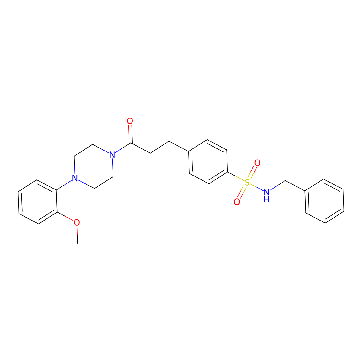 N-benzyl-4-[3-[4-(2-methoxyphenyl)piperazin-1-yl]-3-oxopropyl]benzenesulfonamide molecular structure, CAS 701275-69-6