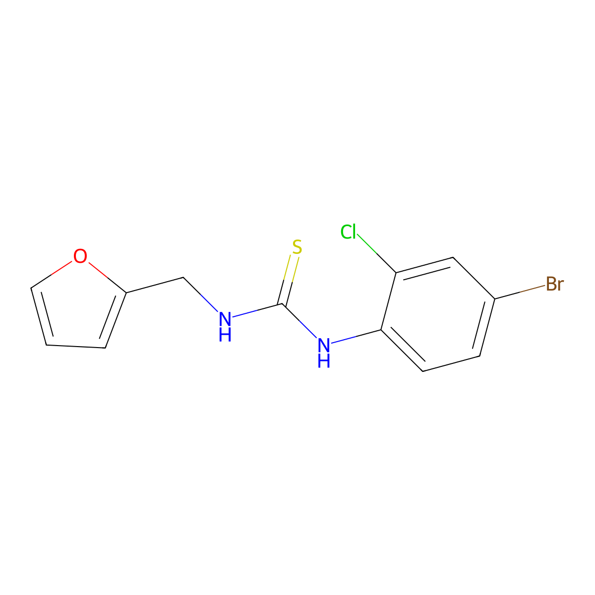 1-(4-Bromo-2-chlorophenyl)-3-(furan-2-ylmethyl)thiourea molecular structure, CAS 701275-83-4