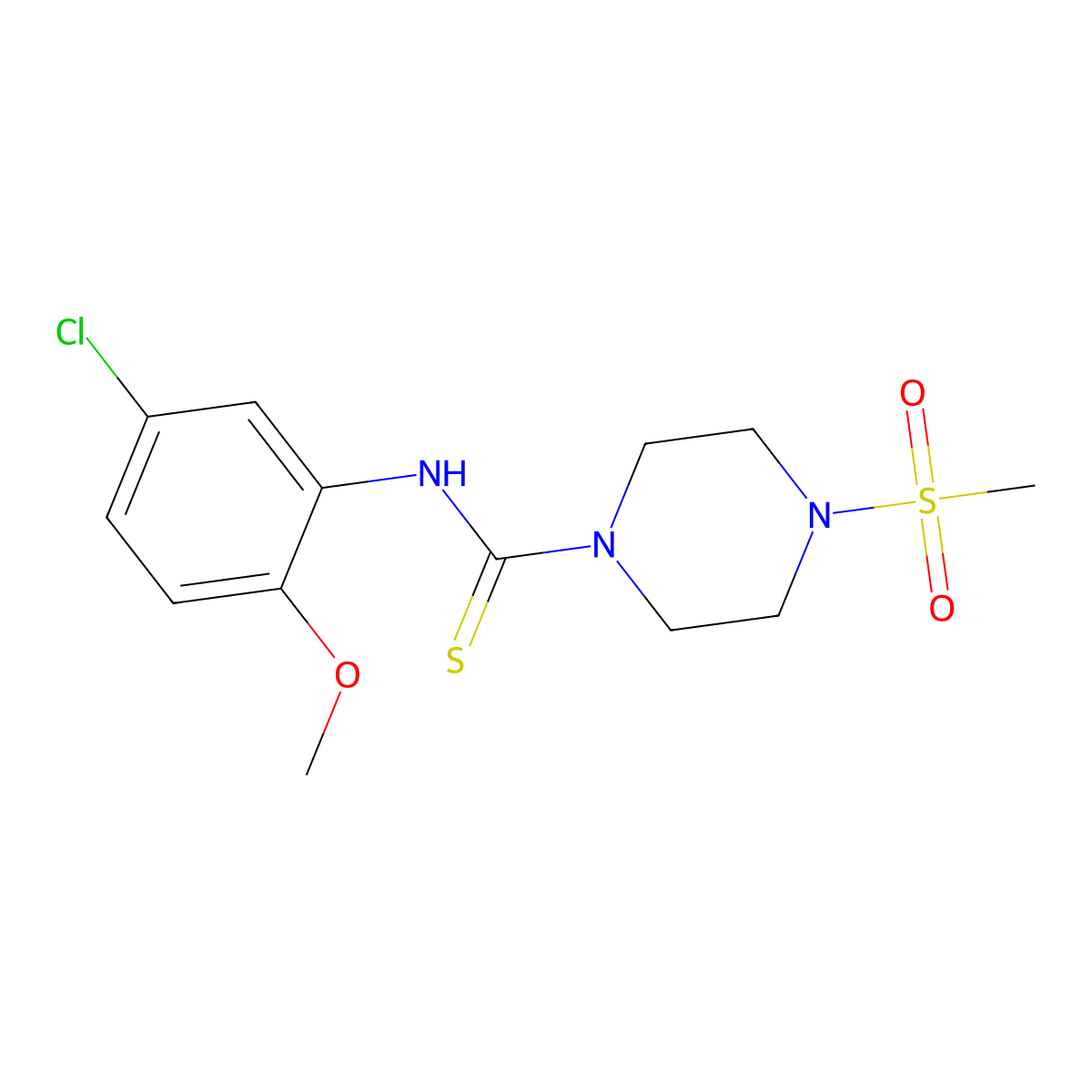 N-(5-chloro-2-methoxyphenyl)-4-methylsulfonylpiperazine-1-carbothioamide molecular structure, CAS 701276-01-9