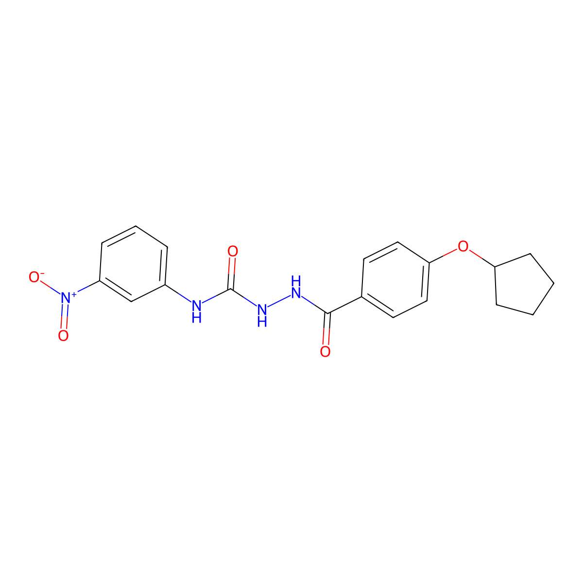 1-[(4-Cyclopentyloxybenzoyl)amino]-3-(3-nitrophenyl)urea molecular structure, CAS 701276-10-0