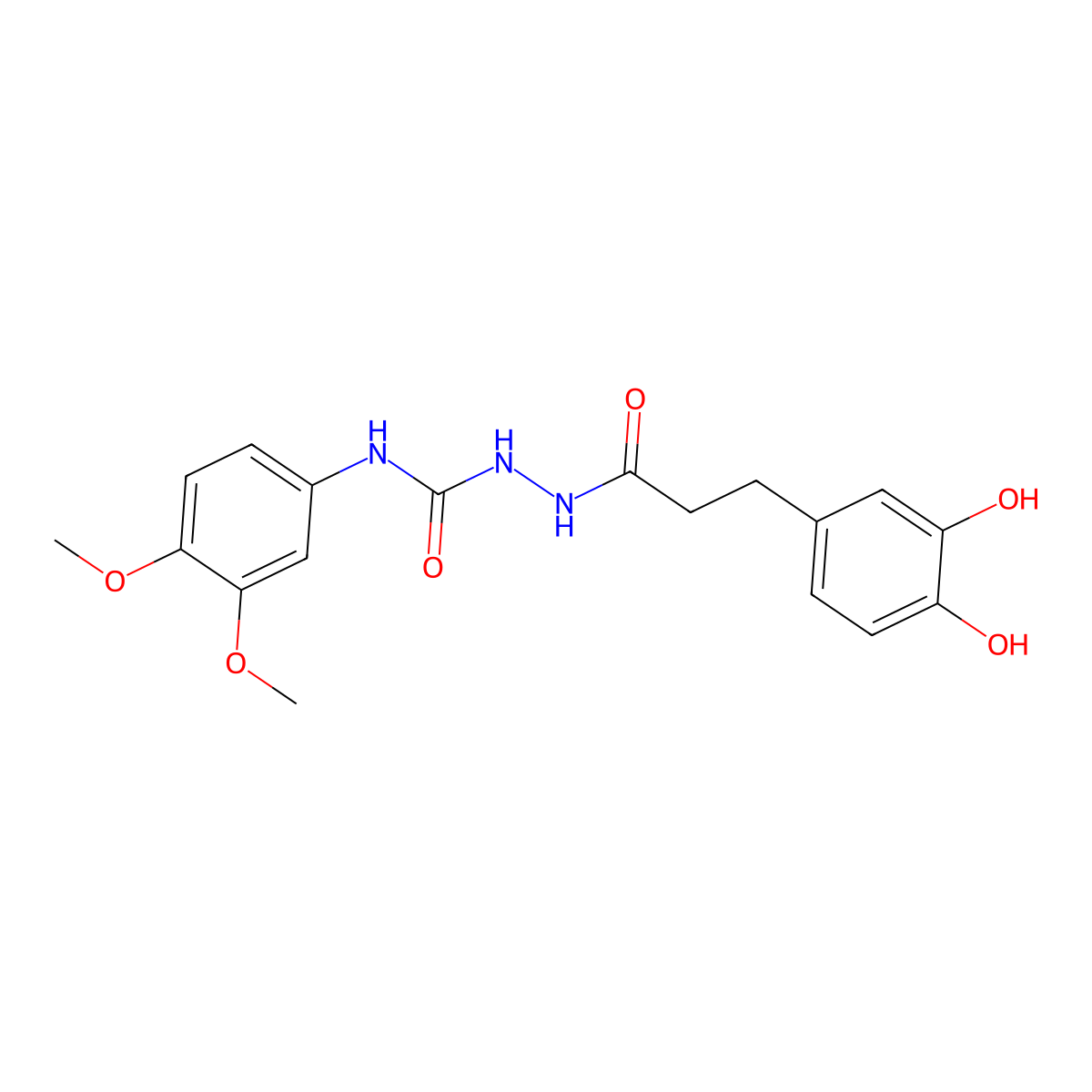 1-[3-(3,4-Dihydroxyphenyl)propanoylamino]-3-(3,4-dimethoxyphenyl)urea molecular structure, CAS 701276-12-2