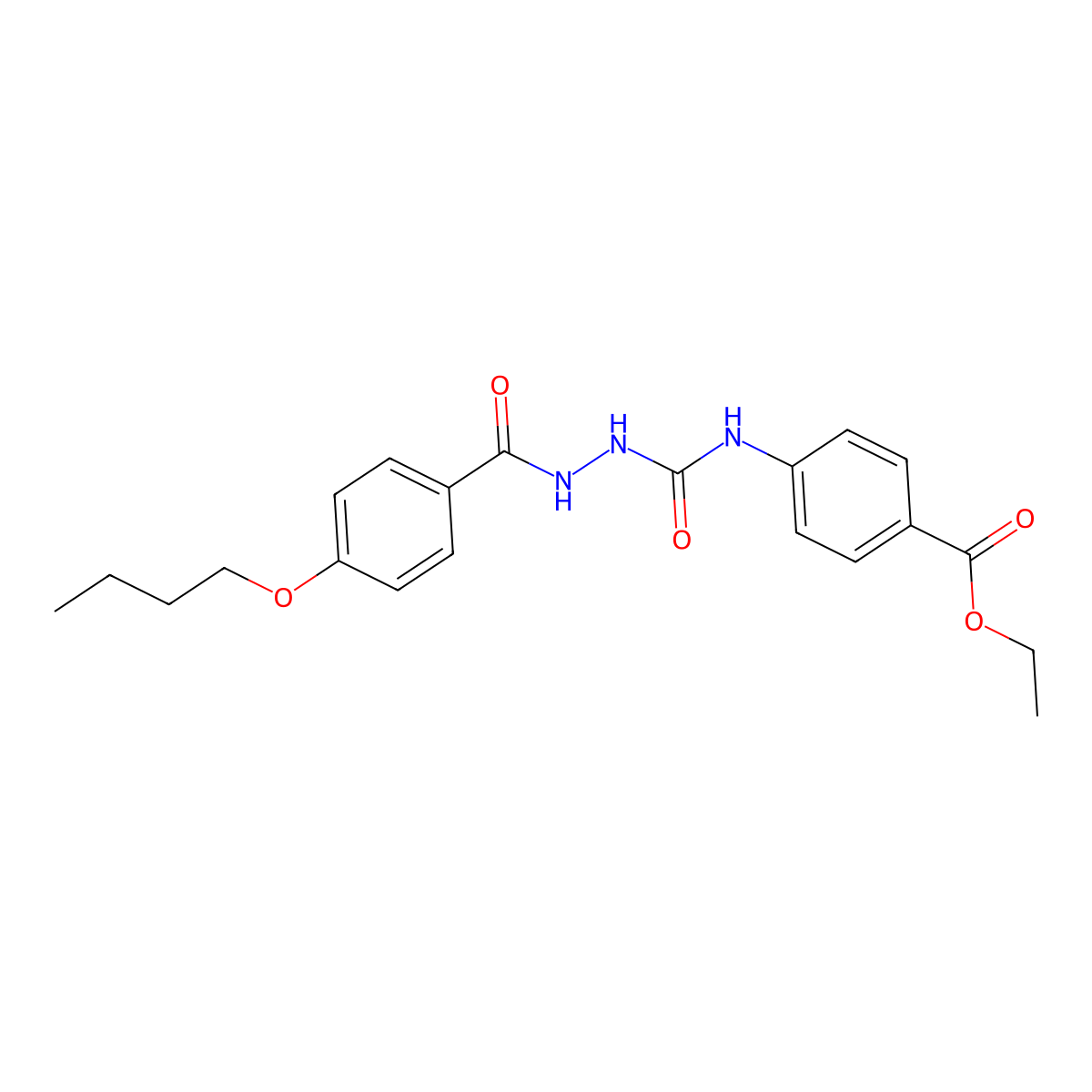 ethyl 4-({N-[(4-butoxyphenyl)carbonylamino]carbamoyl}amino)benzoate molecular structure, CAS 701276-25-7