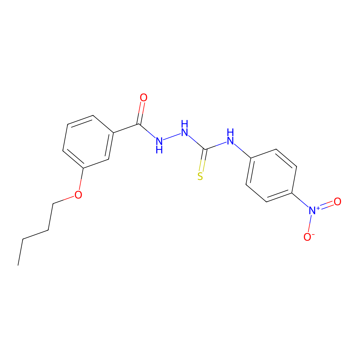 1-[(3-Butoxybenzoyl)amino]-3-(4-nitrophenyl)thiourea molecular structure, CAS 701276-27-9