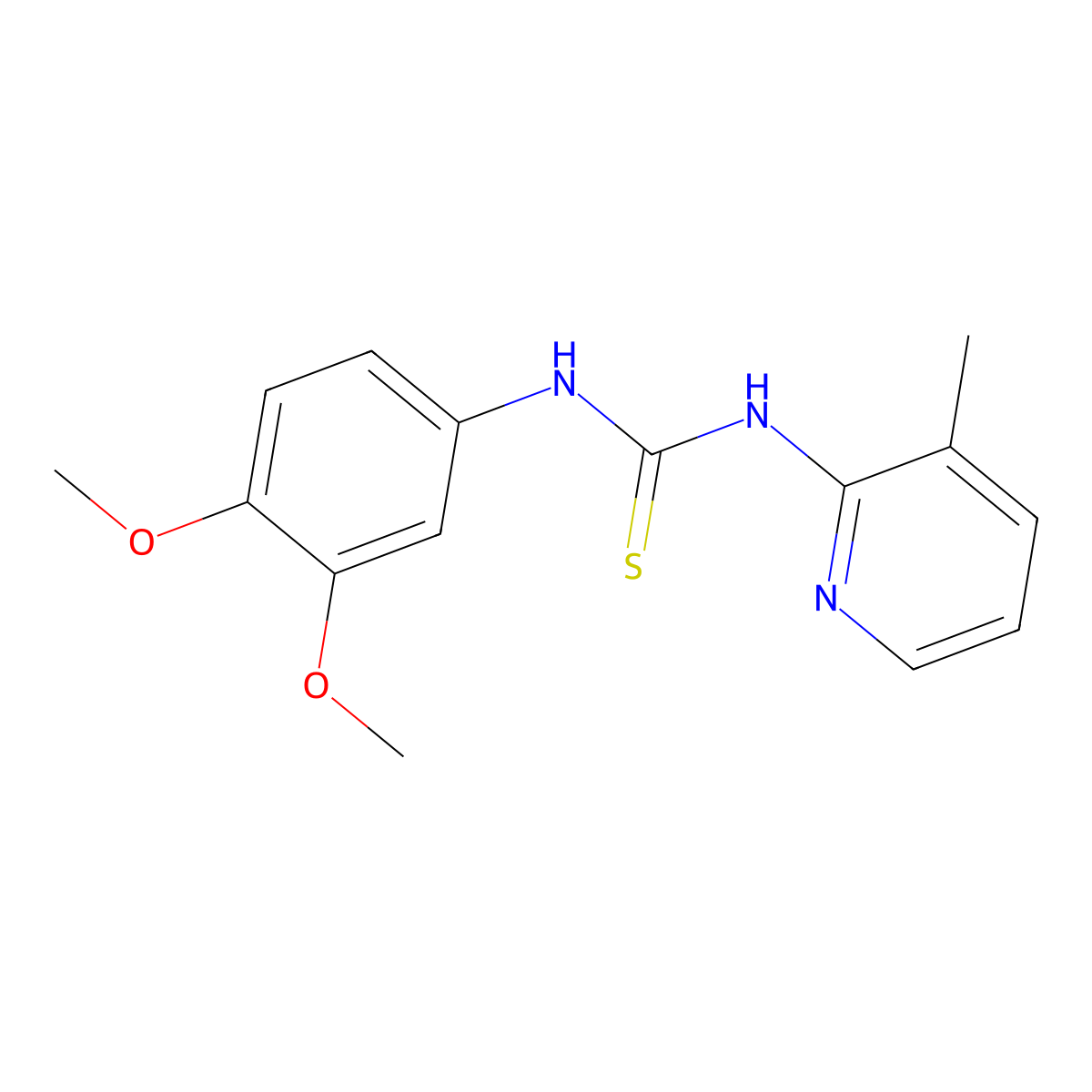 1-(3,4-Dimethoxyphenyl)-3-(3-methylpyridin-2-yl)thiourea molecular structure, CAS 701276-30-4