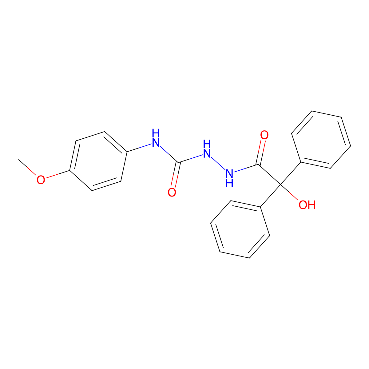 1-[(2-Hydroxy-2,2-diphenylacetyl)amino]-3-(4-methoxyphenyl)urea molecular structure, CAS 701276-33-7