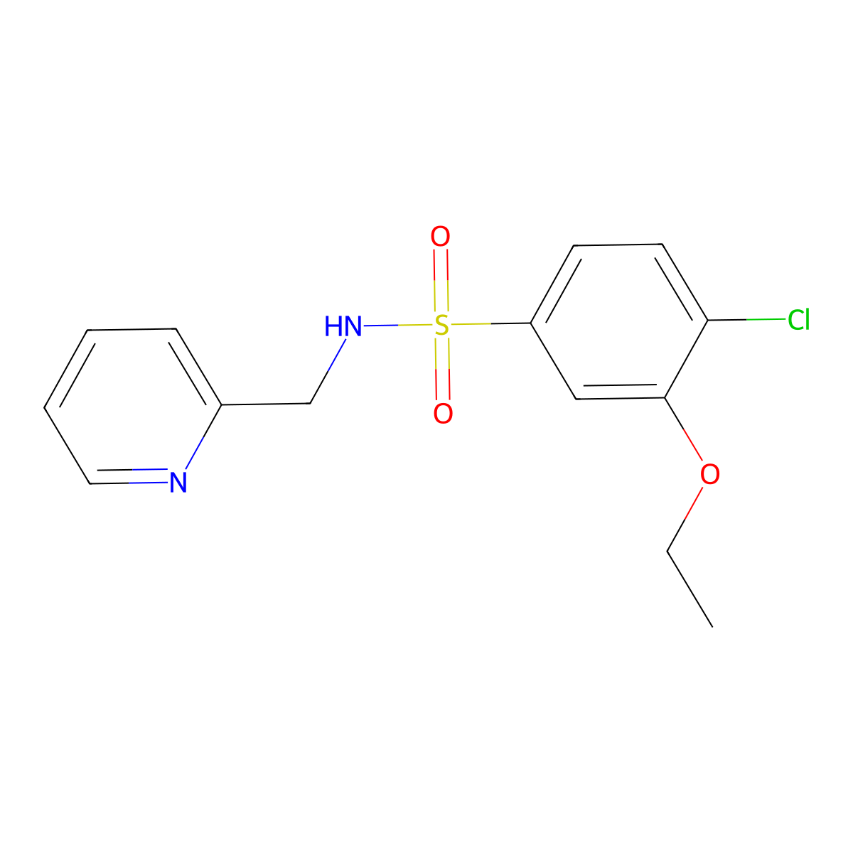 4-chloro-3-ethoxy-N-(pyridin-2-ylmethyl)benzenesulfonamide molecular structure, CAS 701276-46-2