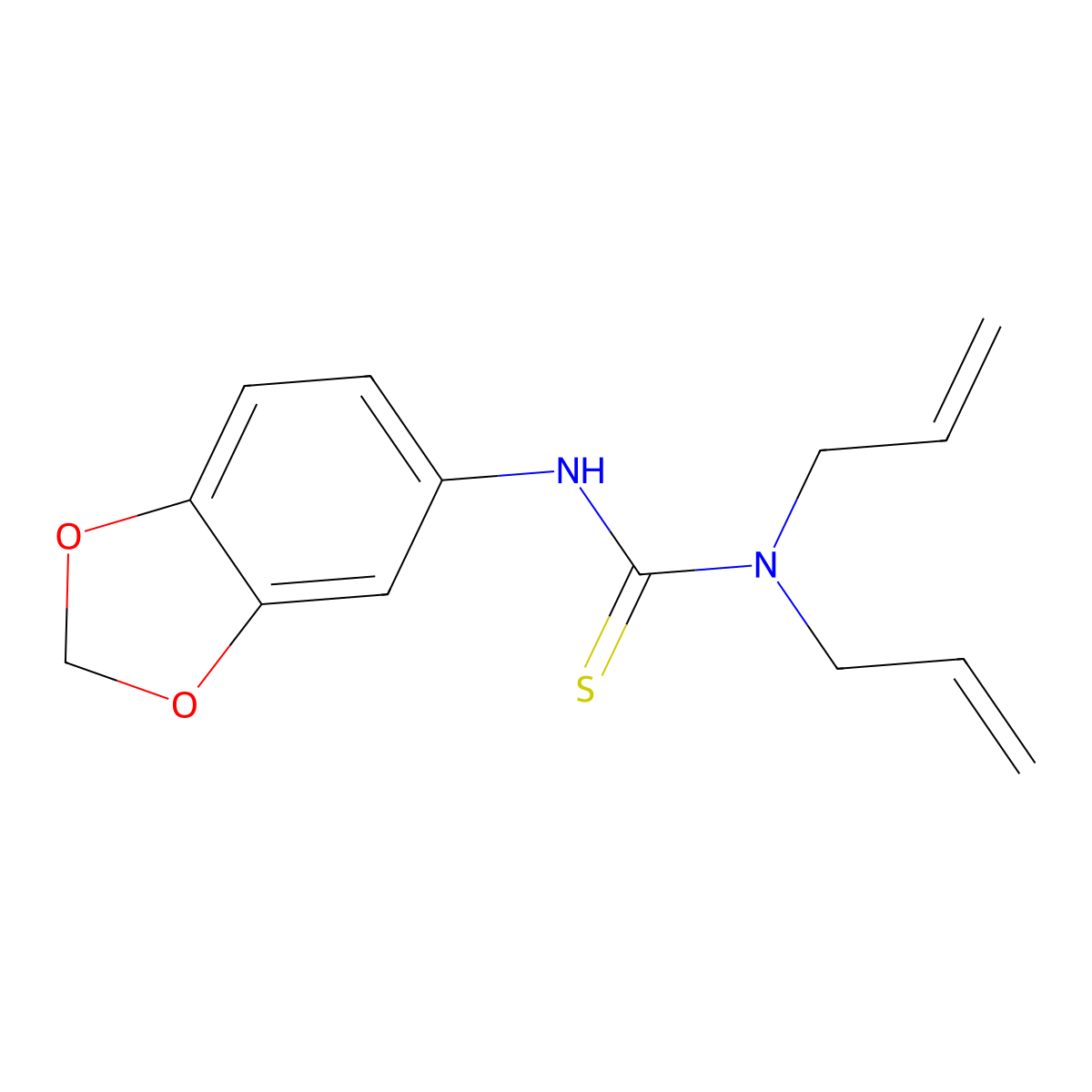 3-(1,3-Benzodioxol-5-yl)-1,1-bis(prop-2-enyl)thiourea molecular structure, CAS 701276-64-4