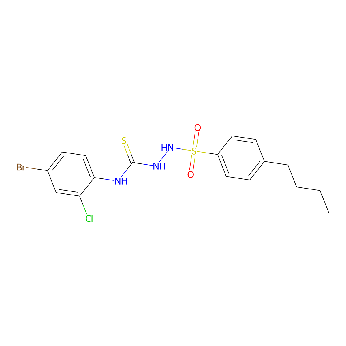 1-(4-Bromo-2-chlorophenyl)-3-[(4-butylphenyl)sulfonylamino]thiourea molecular structure, CAS 701276-89-3