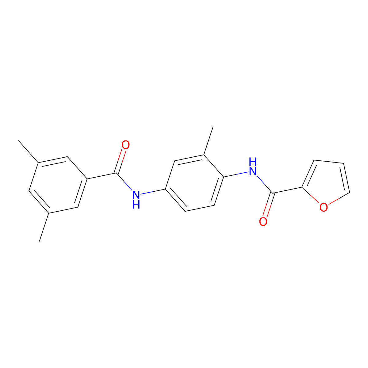 N-[4-[(3,5-dimethylbenzoyl)amino]-2-methylphenyl]furan-2-carboxamide molecular structure, CAS 701279-41-6