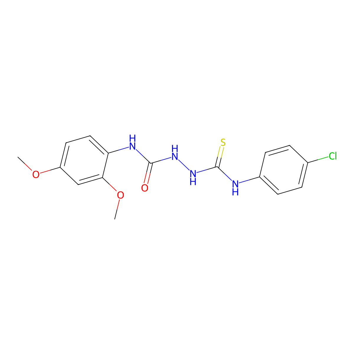 1-[(4-Chlorophenyl)carbamothioylamino]-3-(2,4-dimethoxyphenyl)urea molecular structure, CAS 701279-52-9