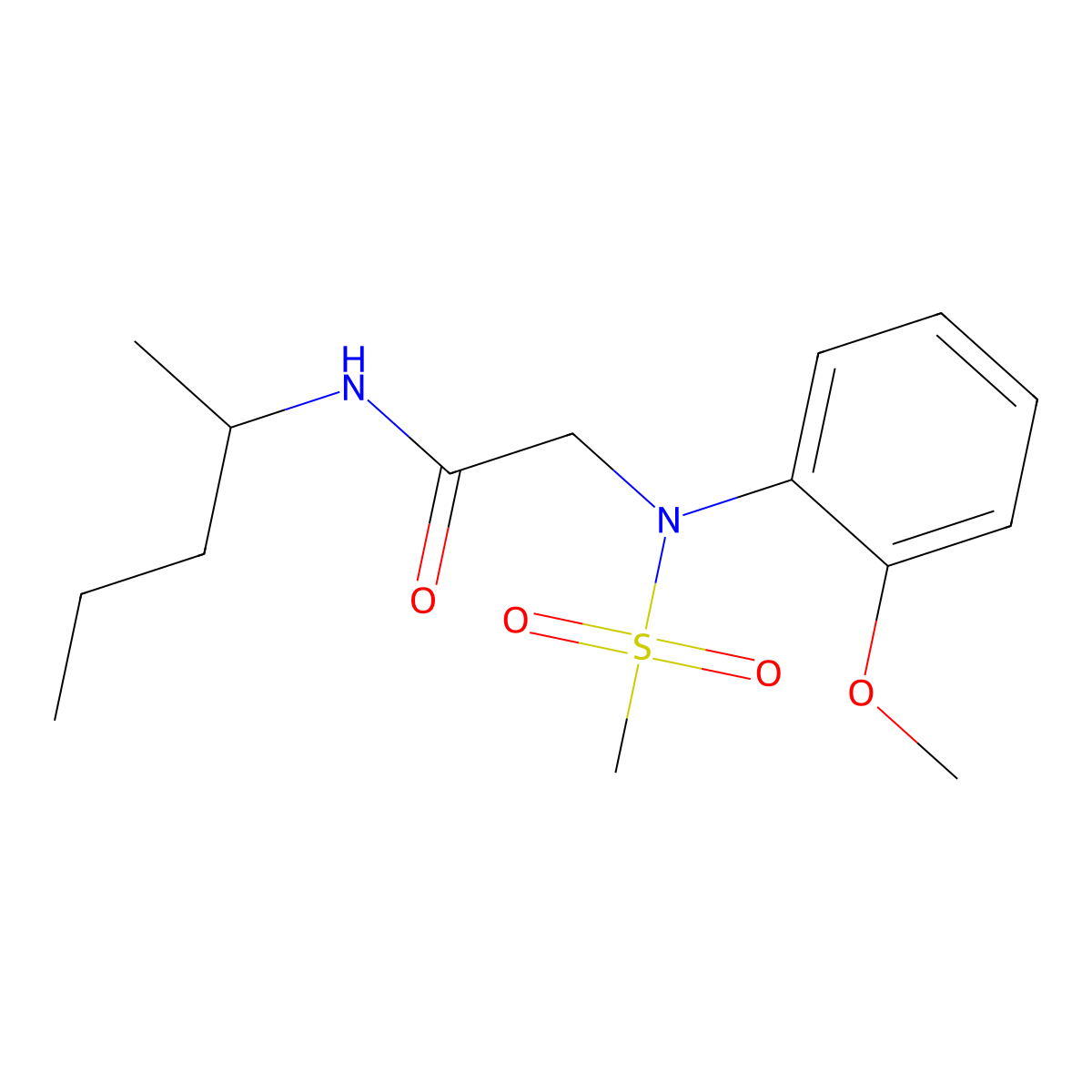 2-(2-methoxy-N-methylsulfonylanilino)-N-pentan-2-ylacetamide molecular structure, CAS 701279-75-6