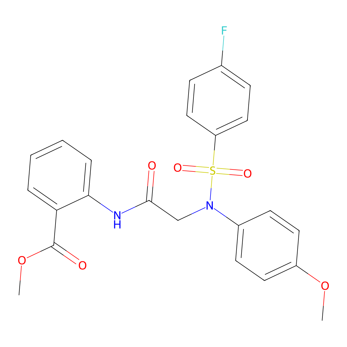 methyl 2-({N-[(4-fluorophenyl)sulfonyl]-N-(4-methoxyphenyl)glycyl}amino)benzoate molecular structure, CAS 701279-77-8