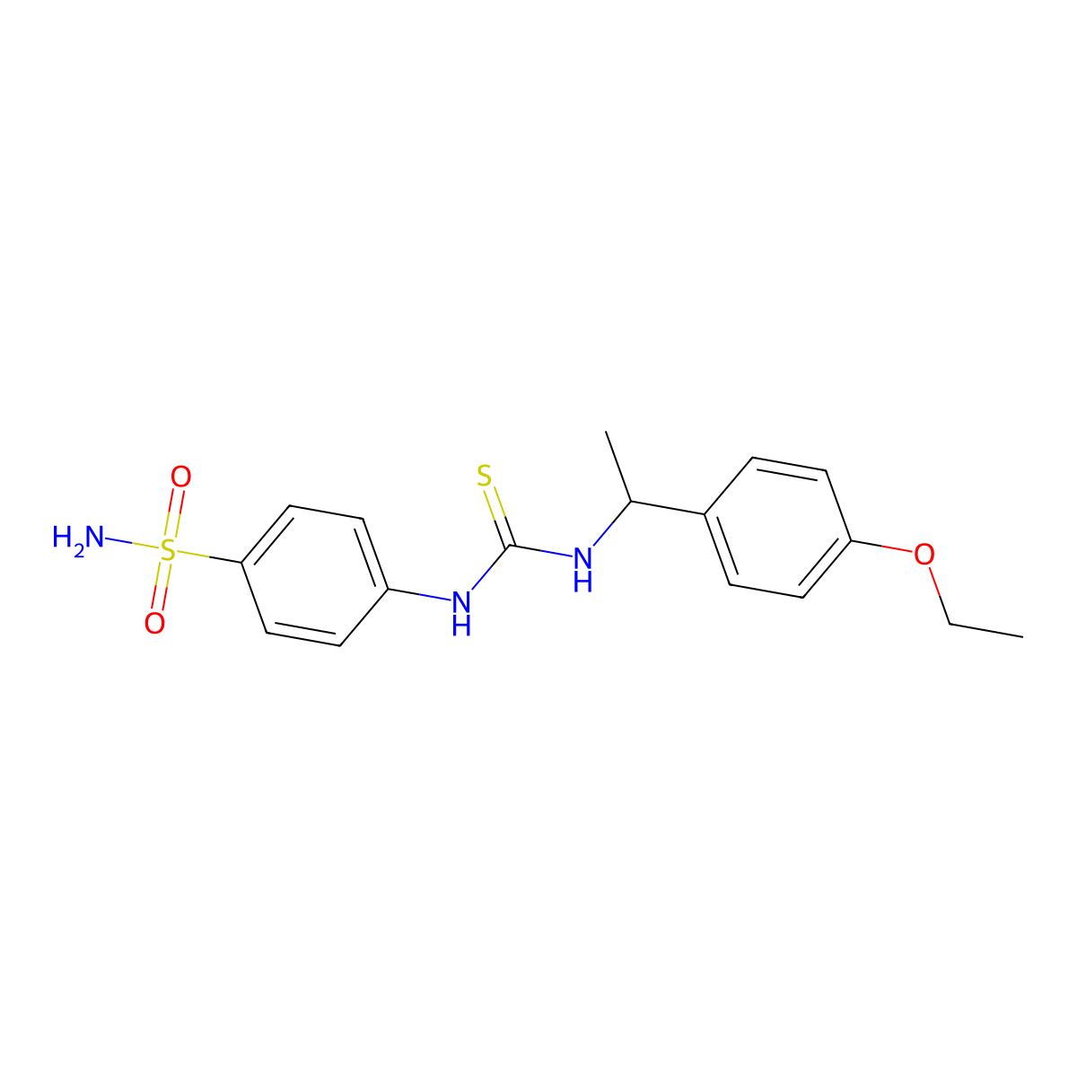 4-({[1-(4-Ethoxyphenyl)ethyl]carbamothioyl}amino)benzenesulfonamide molecular structure, CAS 701279-81-4