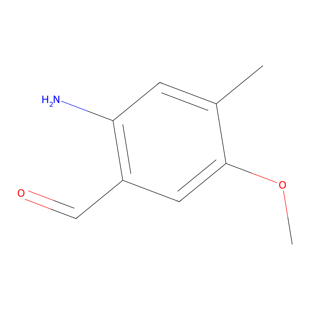 2-Amino-5-methoxy-4-methylbenzaldehyde molecular structure, CAS 70128-05-1