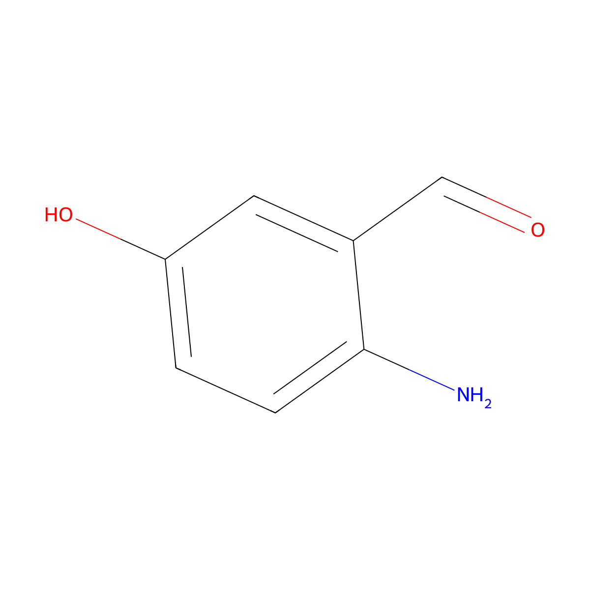 2-Amino-5-hydroxybenzaldehyde molecular structure, CAS 70128-19-7