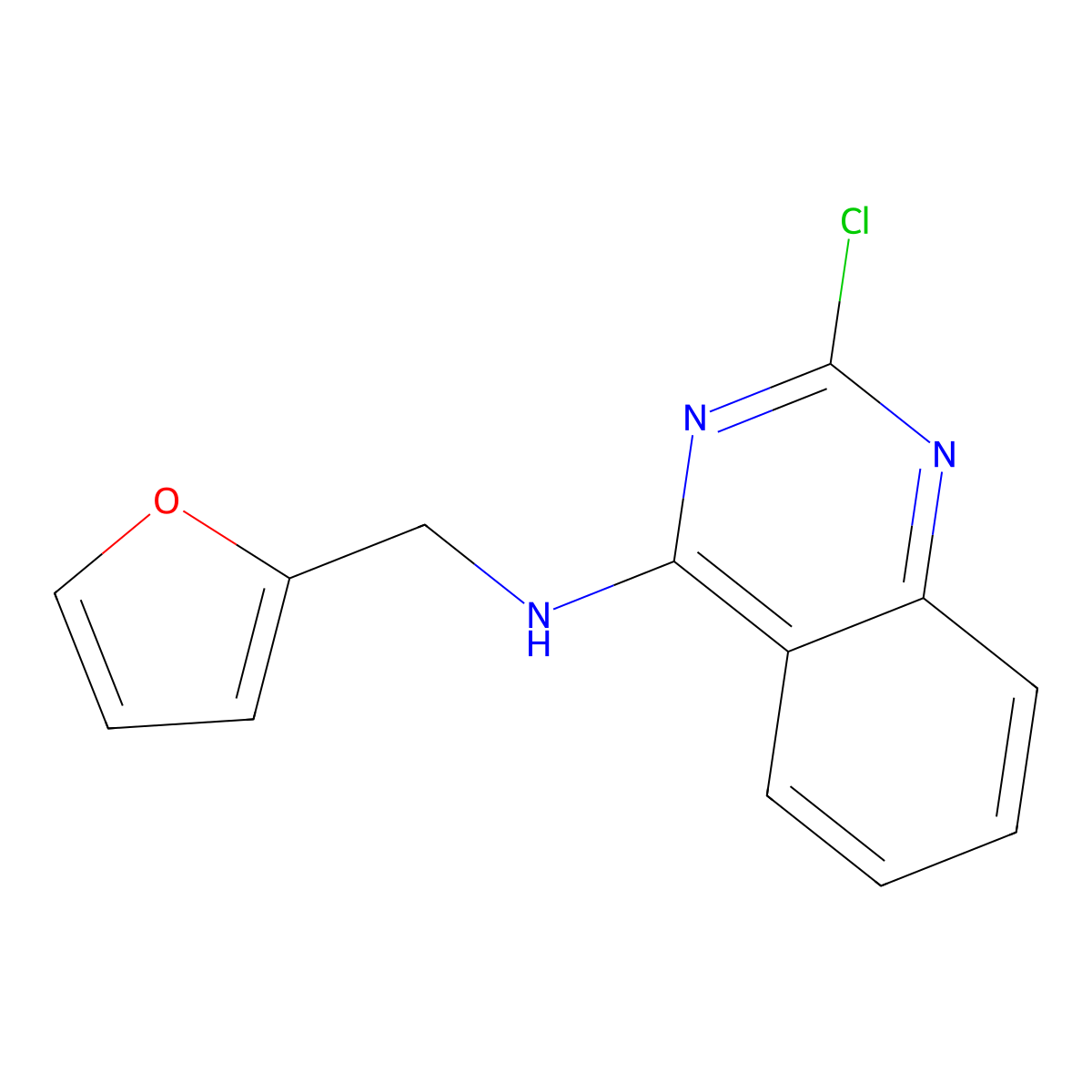 2-Chloro-N-[(furan-2-yl)methyl]quinazolin-4-amine molecular structure, CAS 70128-51-7