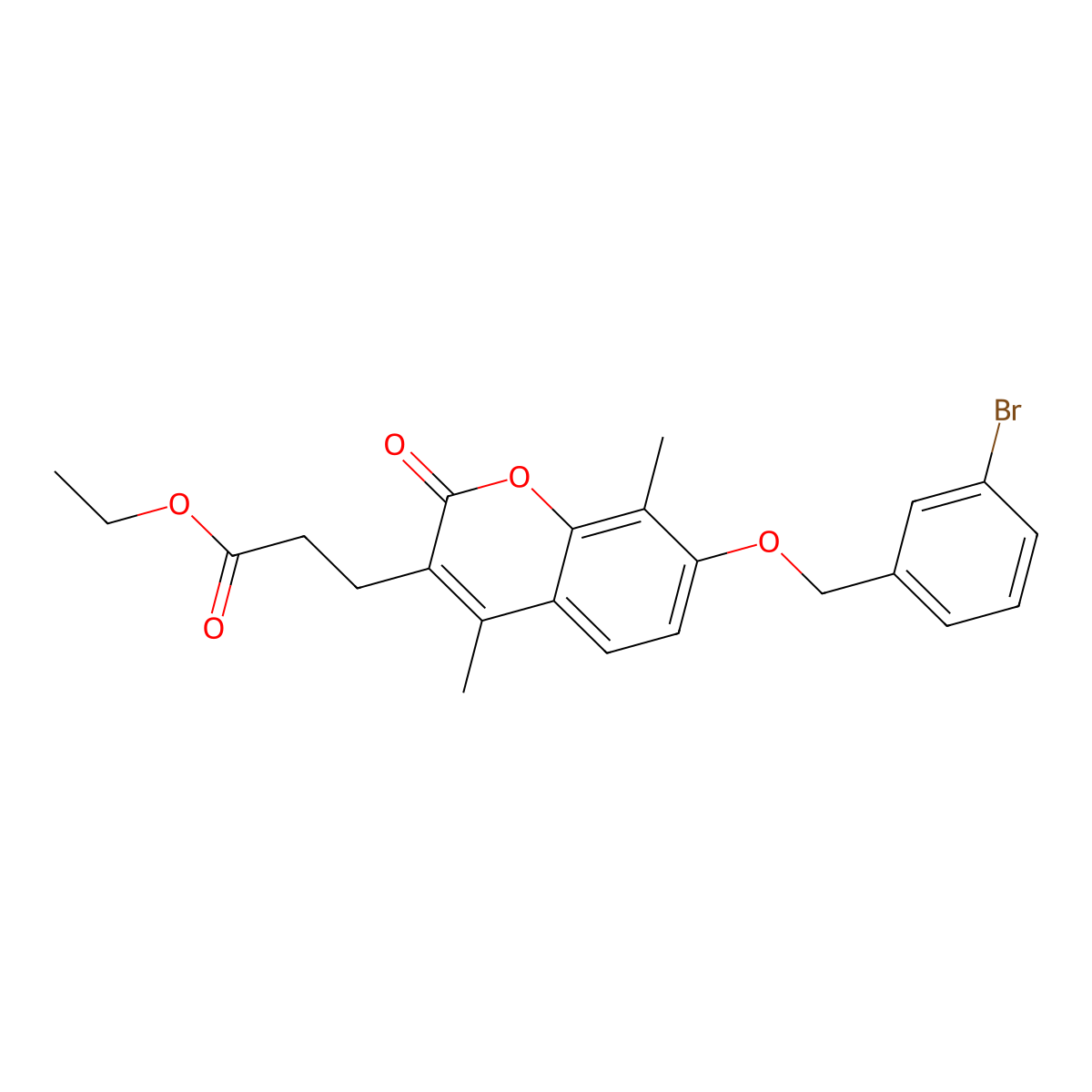 ethyl 3-{7-[(3-bromobenzyl)oxy]-4,8-dimethyl-2-oxo-2H-chromen-3-yl}propanoate molecular structure, CAS 701280-05-9