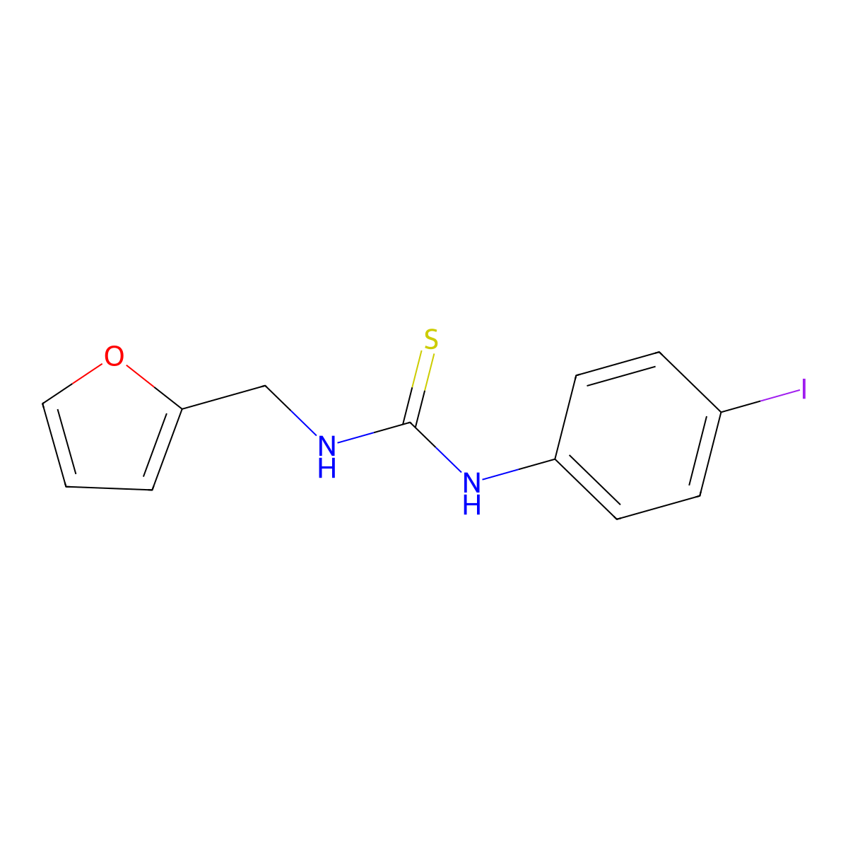 1-(Furan-2-ylmethyl)-3-(4-iodophenyl)thiourea molecular structure, CAS 701280-30-0