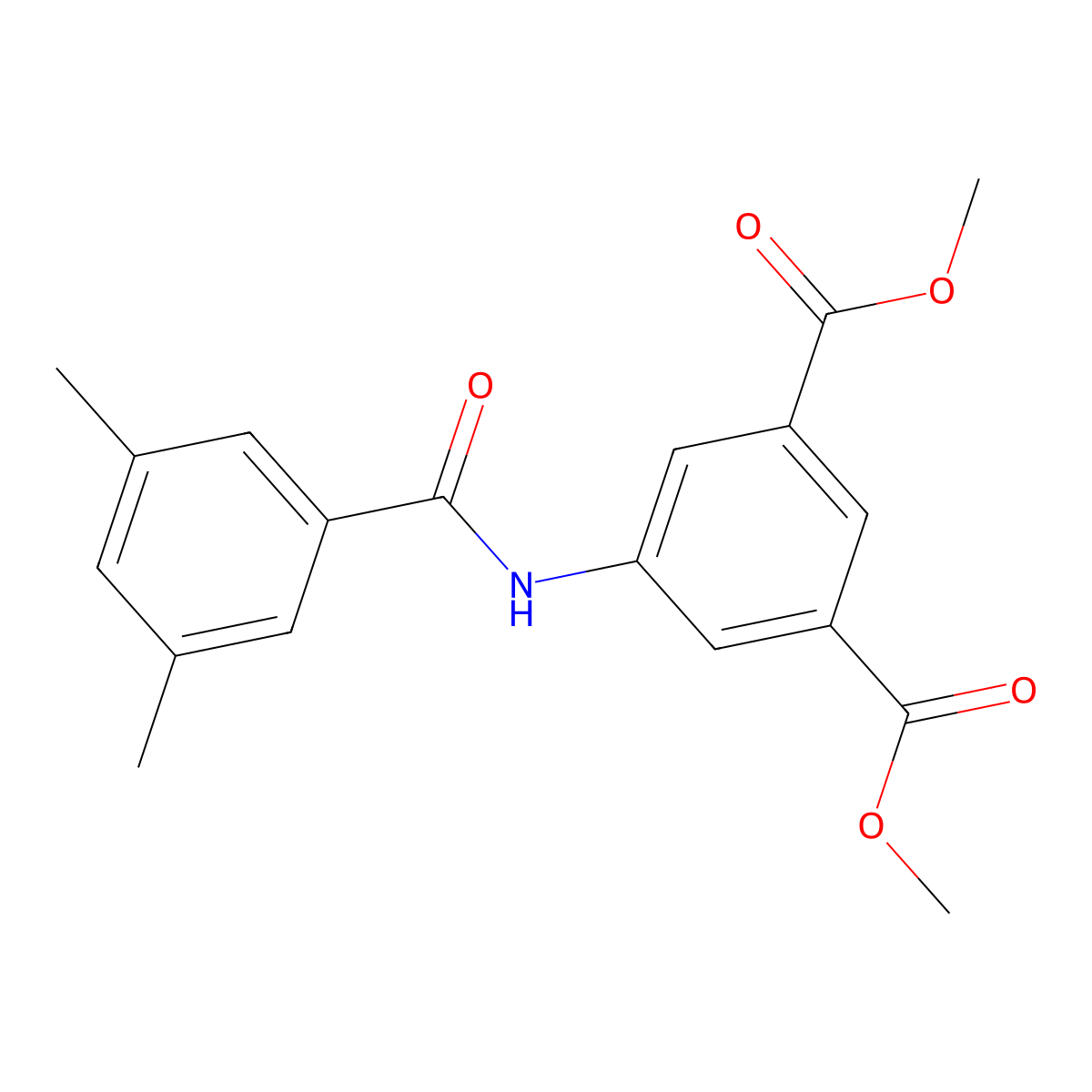 Dimethyl 5-[(3,5-dimethylbenzoyl)amino]isophthalate molecular structure, CAS 701280-40-2