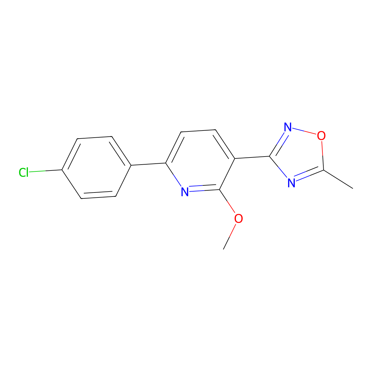 3-[6-(4-Chlorophenyl)-2-methoxypyridin-3-yl]-5-methyl-1,2,4-oxadiazole molecular structure, CAS 701280-41-3