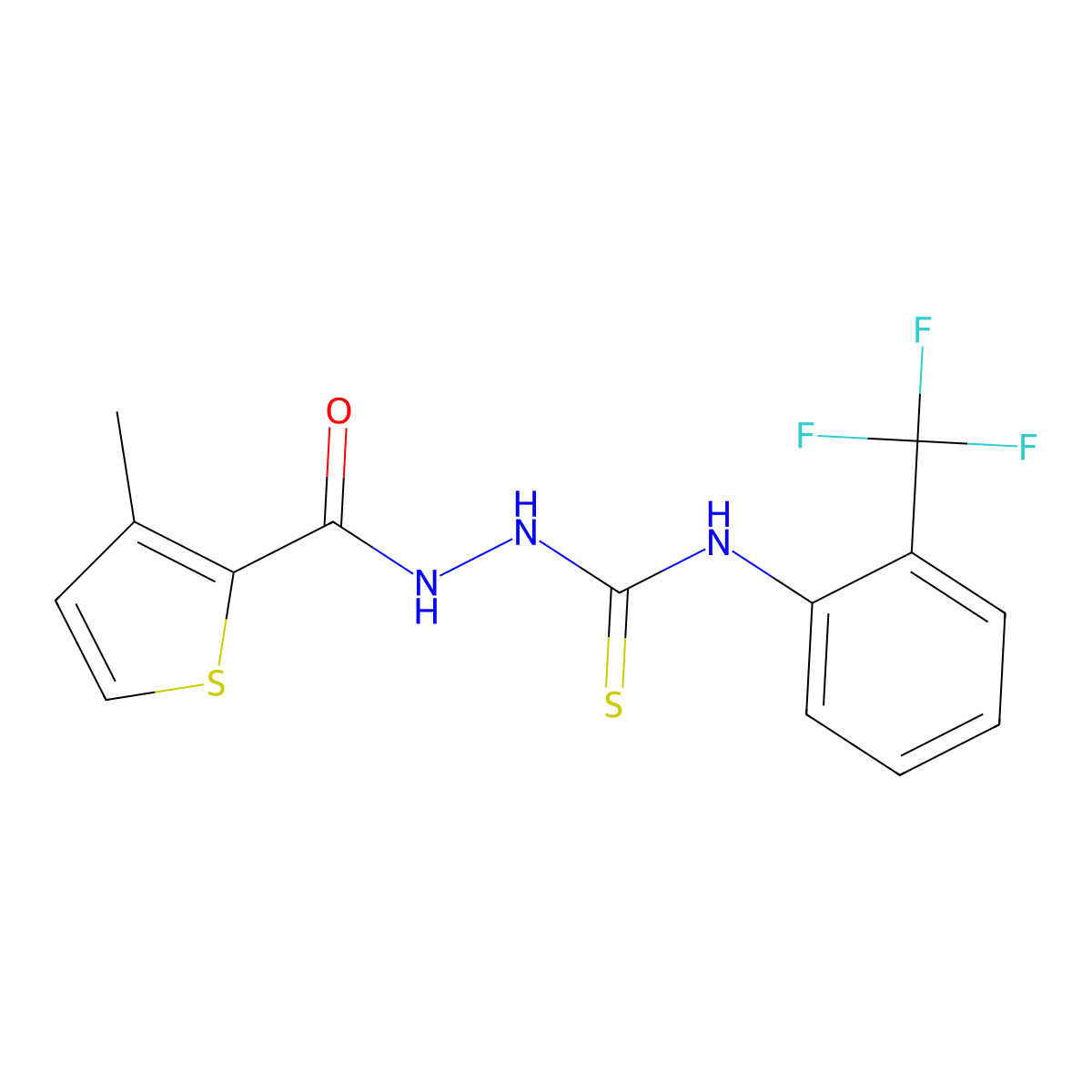 1-[(3-Methylthiophene-2-carbonyl)amino]-3-[2-(trifluoromethyl)phenyl]thiourea molecular structure, CAS 701280-73-1