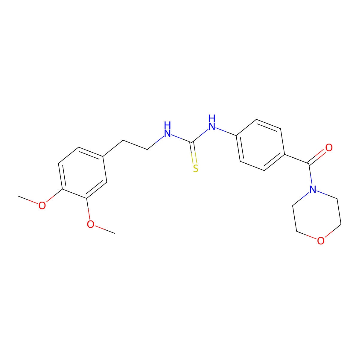 1-[2-(3,4-Dimethoxyphenyl)ethyl]-3-[4-(morpholine-4-carbonyl)phenyl]thiourea molecular structure, CAS 701280-75-3