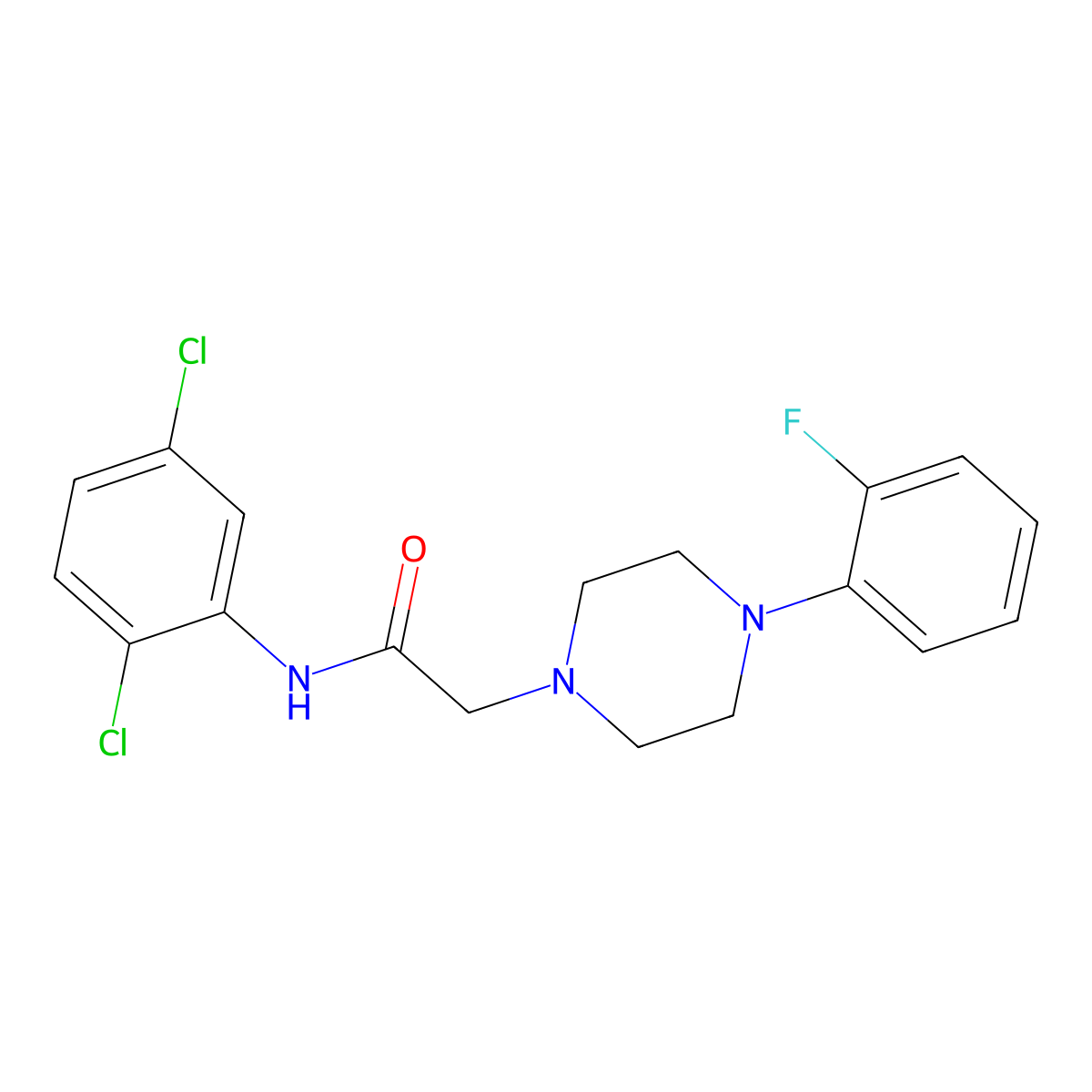 N-(2,5-dichlorophenyl)-2-[4-(2-fluorophenyl)piperazin-1-yl]acetamide molecular structure, CAS 701280-83-3